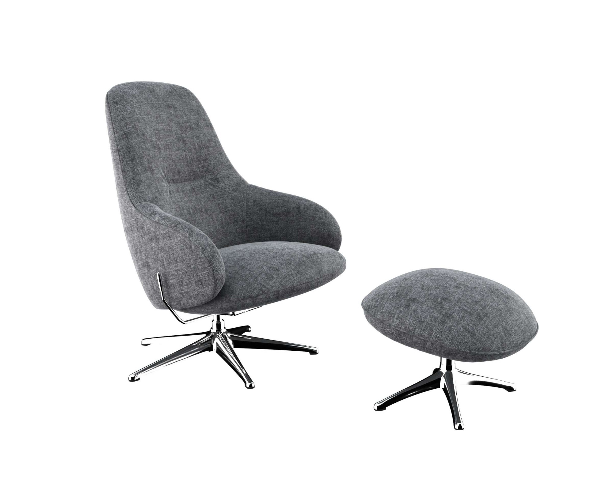 FLEXLUX Drehsessel »Falcone, TV-Loungesessel, Fernsehsessel, Polstersessel,«, Liegefunktion, drehbar, Fuß Alu
