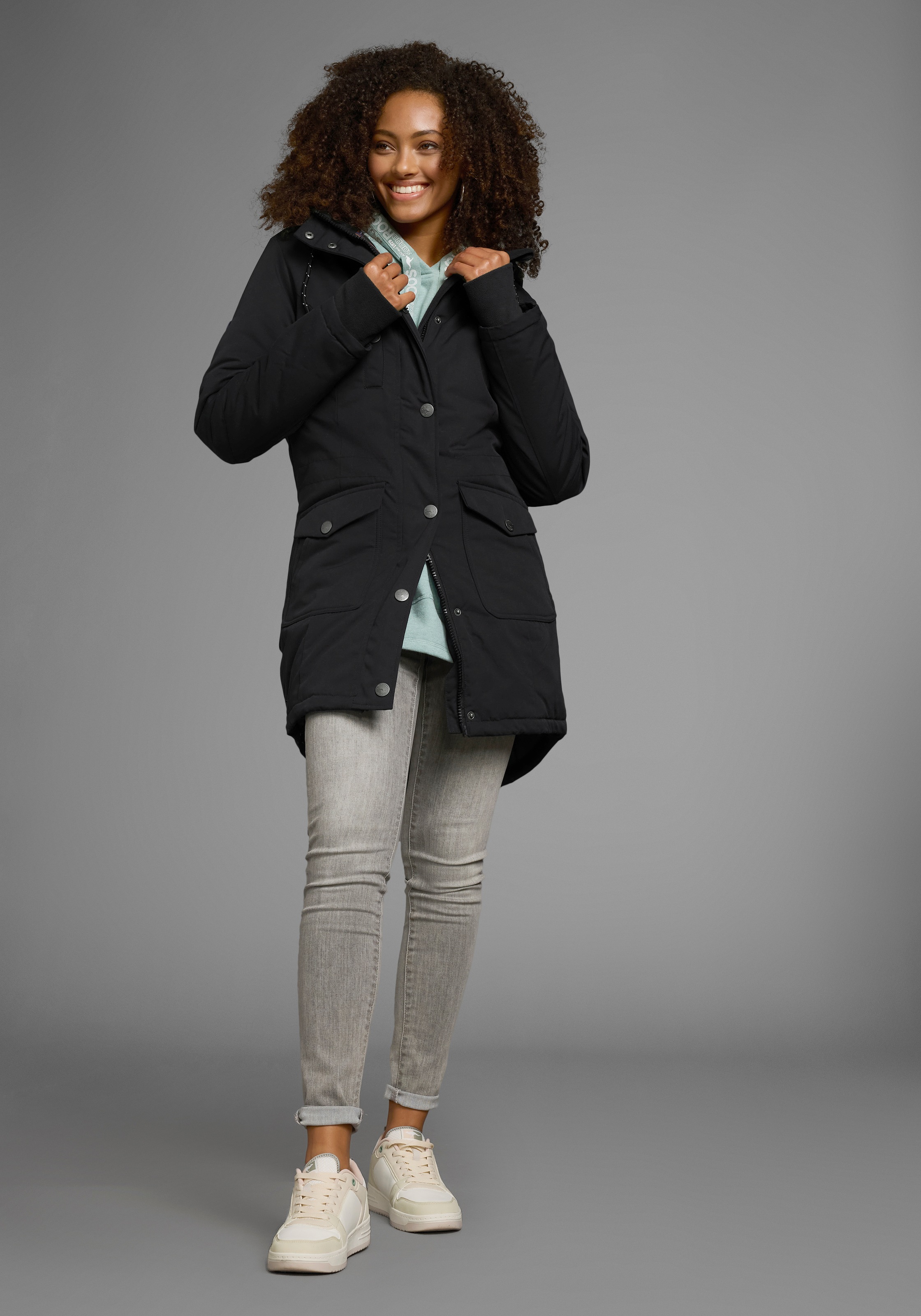 KangaROOS Langjacke mit Kapuze für den Übergang, aus leichtem Webmaterial, günstig online kaufen