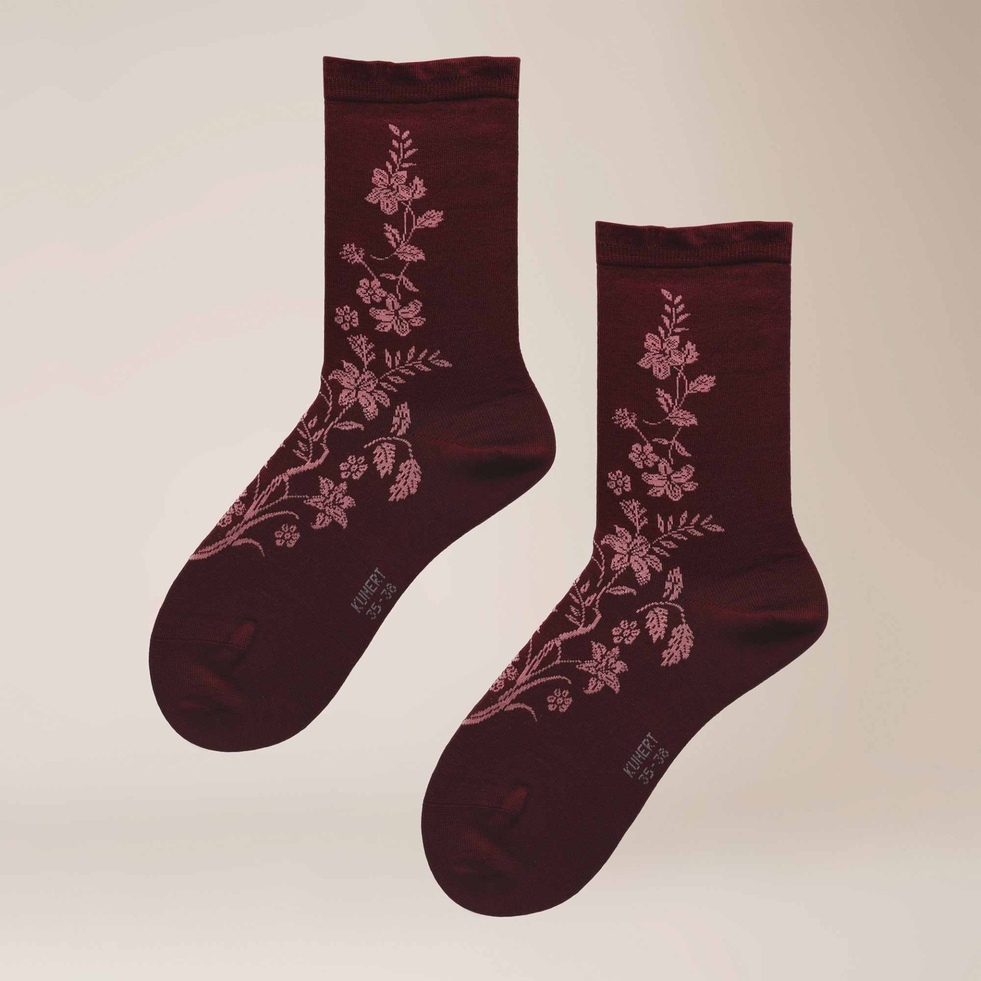 KUNERT Socken "Socke Magical Flower" Socken mit Blumen und Rüschenbund