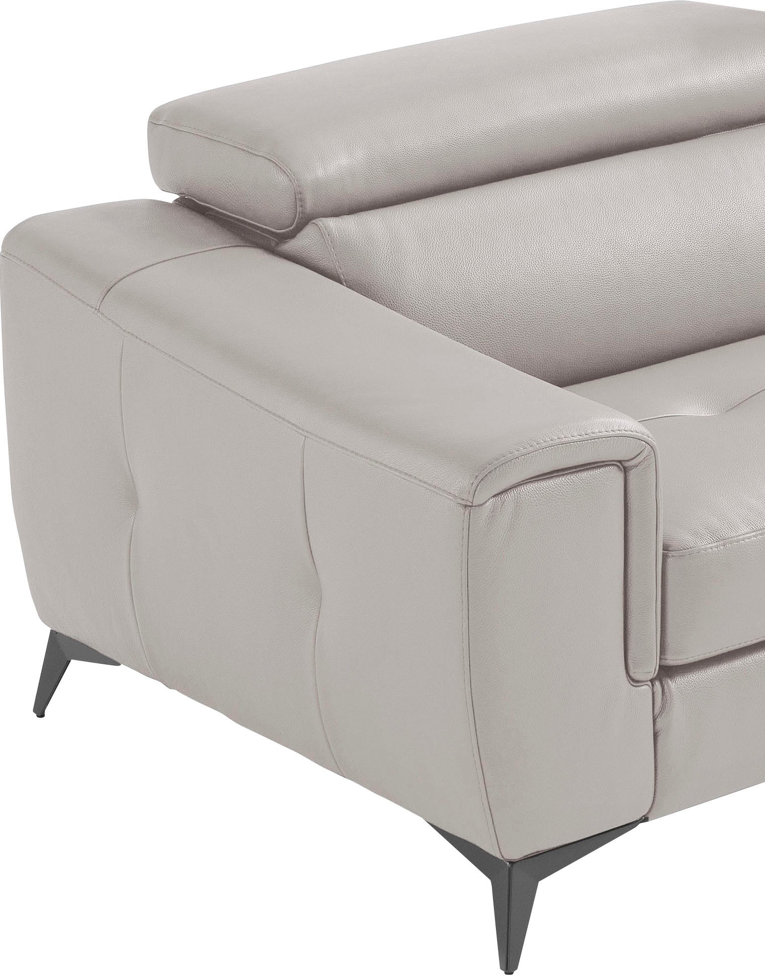Egoitaliano 2,5-Sitzer »Francine, Designsofa, Loungesofa«, Kopfteile manuell verstellbar, mit edlen Metallfüßen