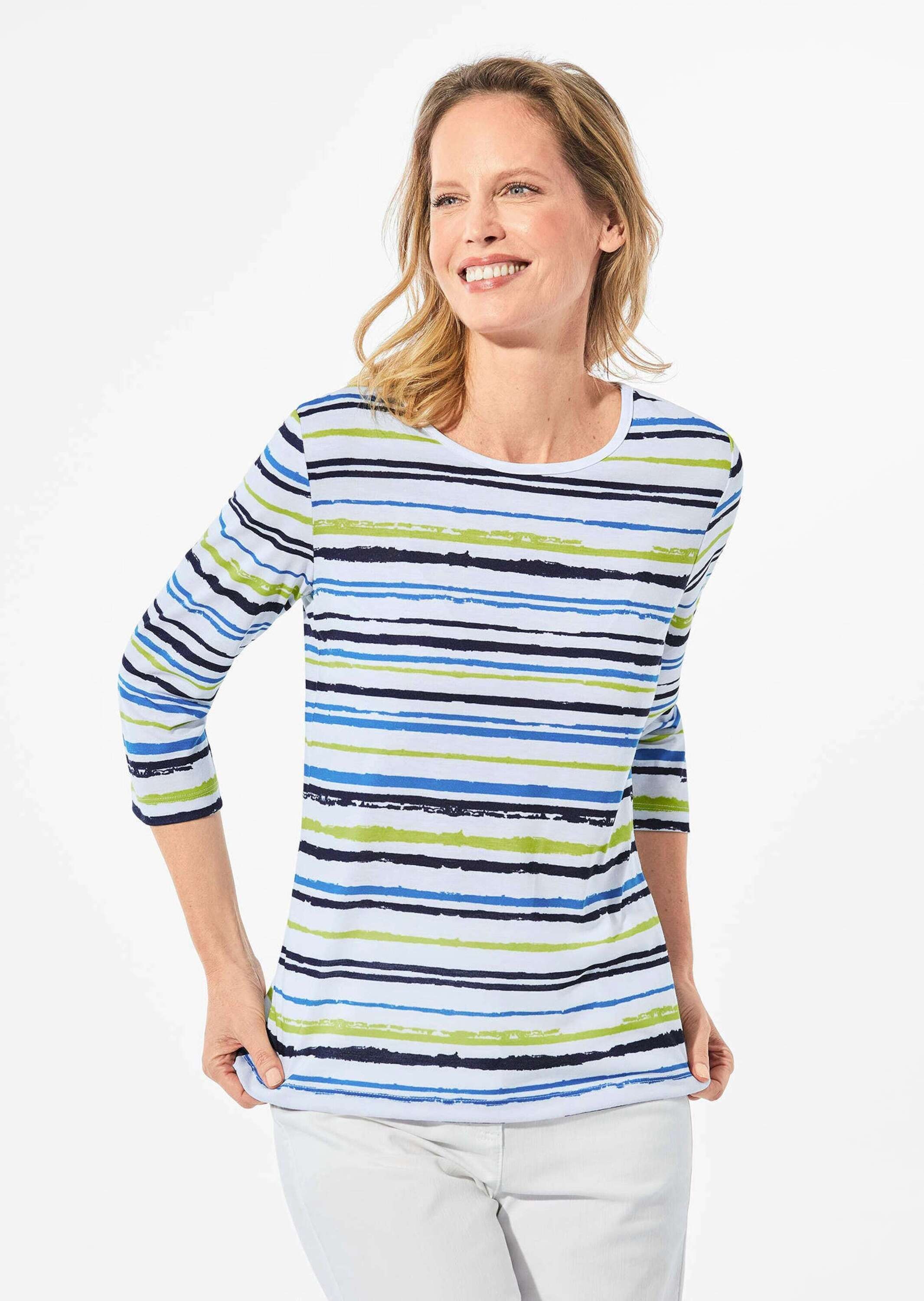 GOLDNER 3/4-Arm-Shirt "Pflegeleichtes Shirt in Ringeloptik" günstig online kaufen