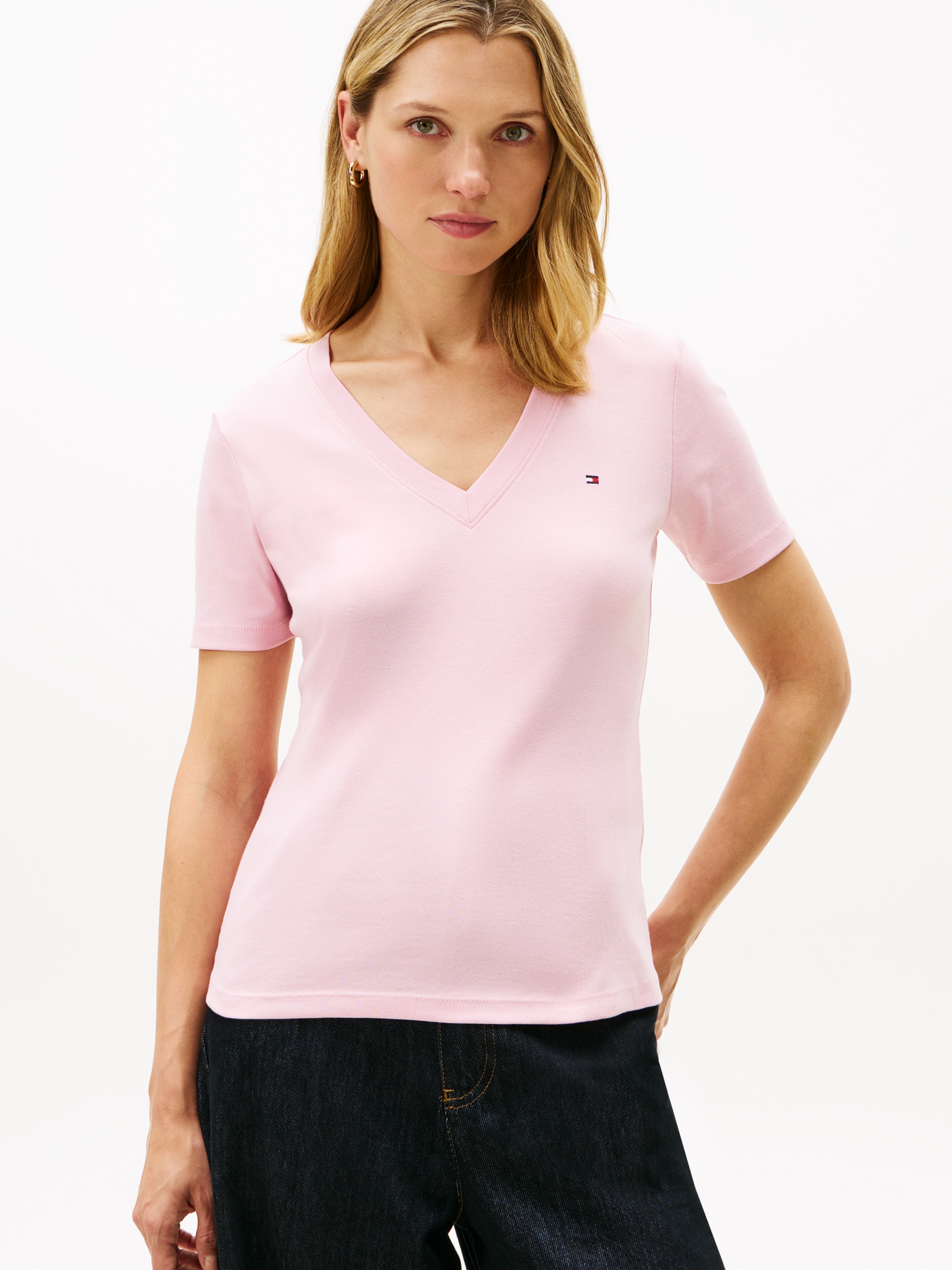Tommy Hilfiger T-Shirt »CODY V-NECK SHORT SLEEVE« mit V-Ausschnitt, Baumwolle, Slim Fit