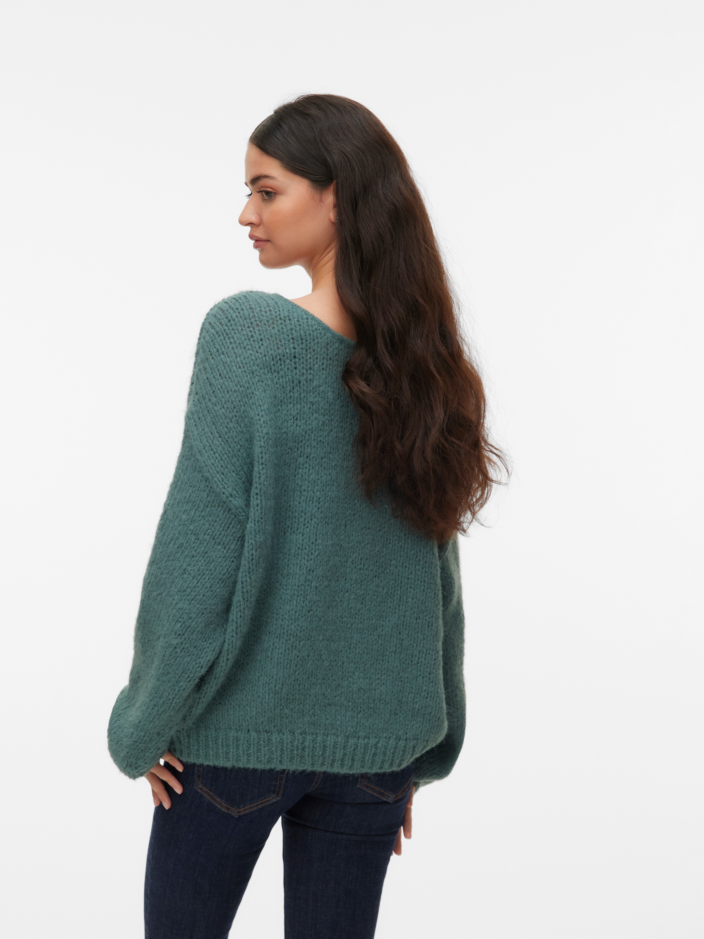 Vero Moda Strickpullover "VMMAYBE LS 2WAY V-NECK PULLOVER NOOS" Kunstfaser, günstig online kaufen