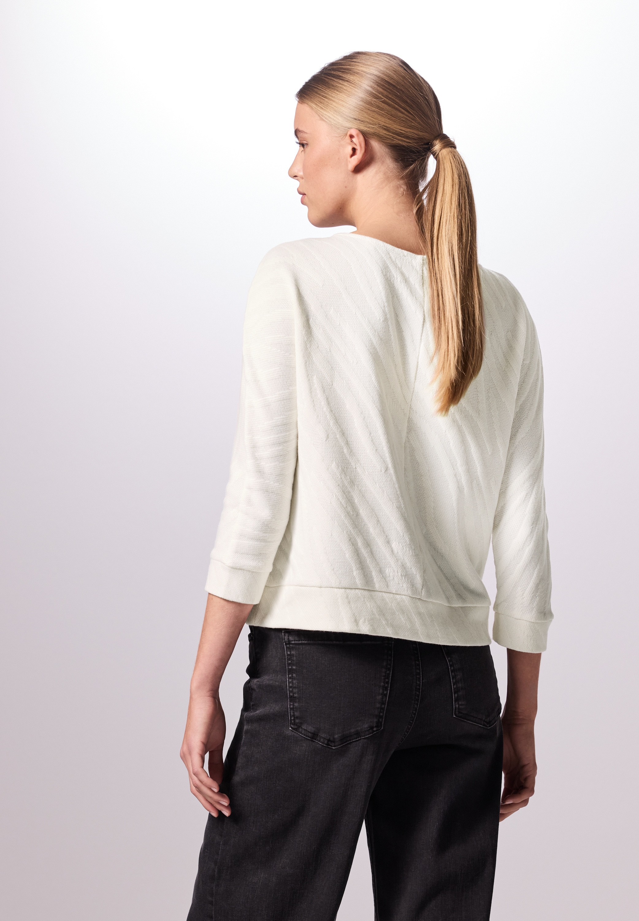 STREET ONE STUDIO T-Shirt, aus elastischem Materialmix