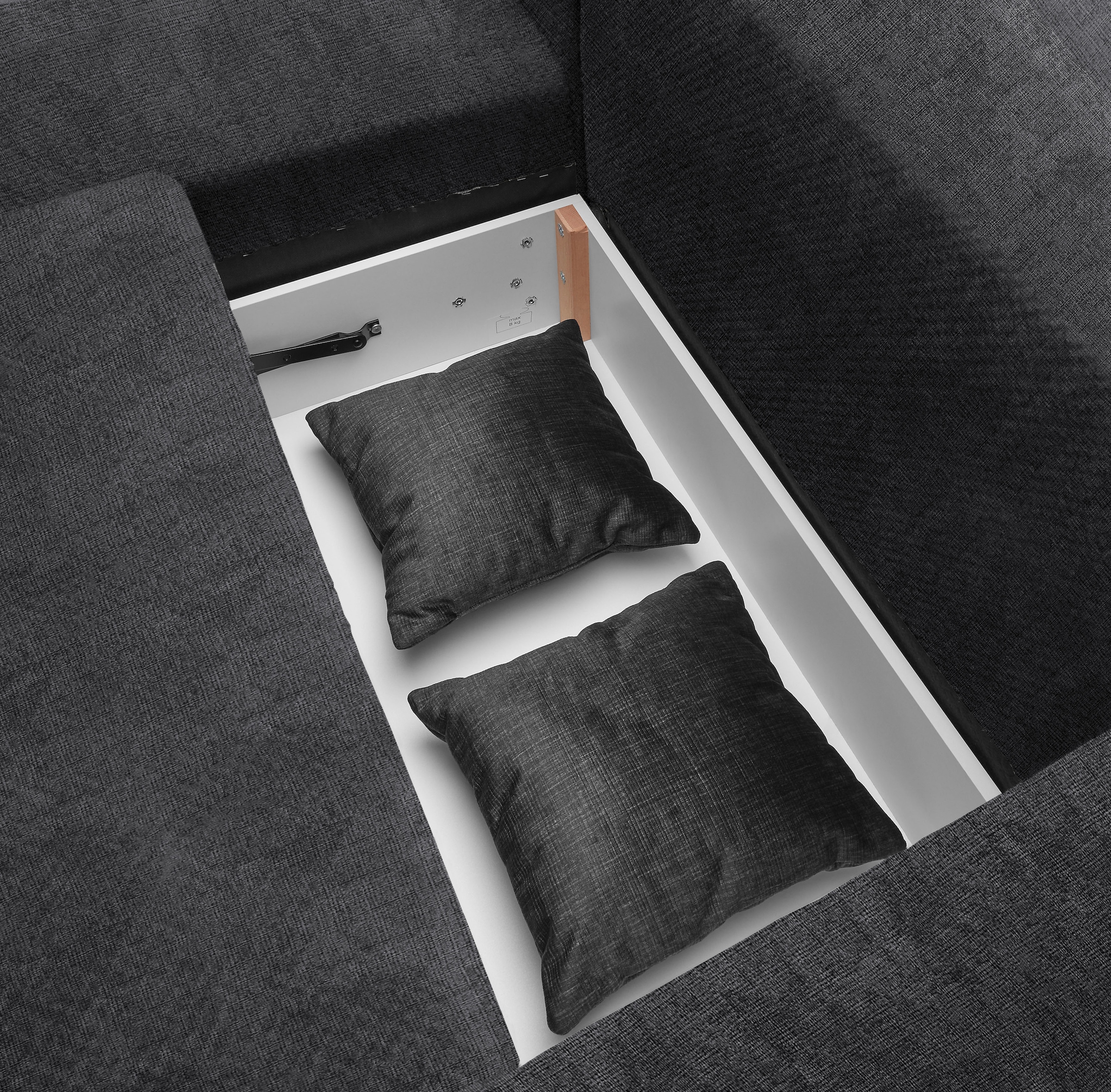 ED EXCITING DESIGN Ecksofa »Stanley L-Form«, mit Bettfunktion, Bettkasten & 2 Zierkissen