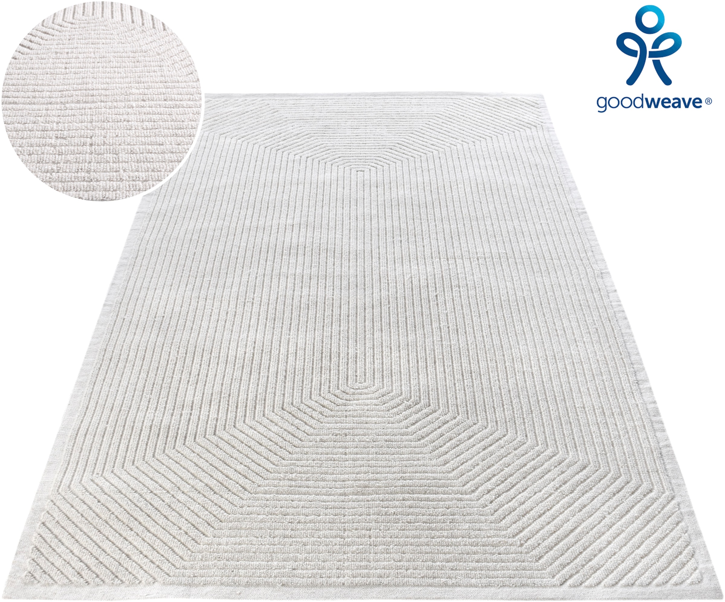 my home Wollteppich "Sola, Wolle, Hoch-Tief-Struktur, maschinell gewebt" re günstig online kaufen