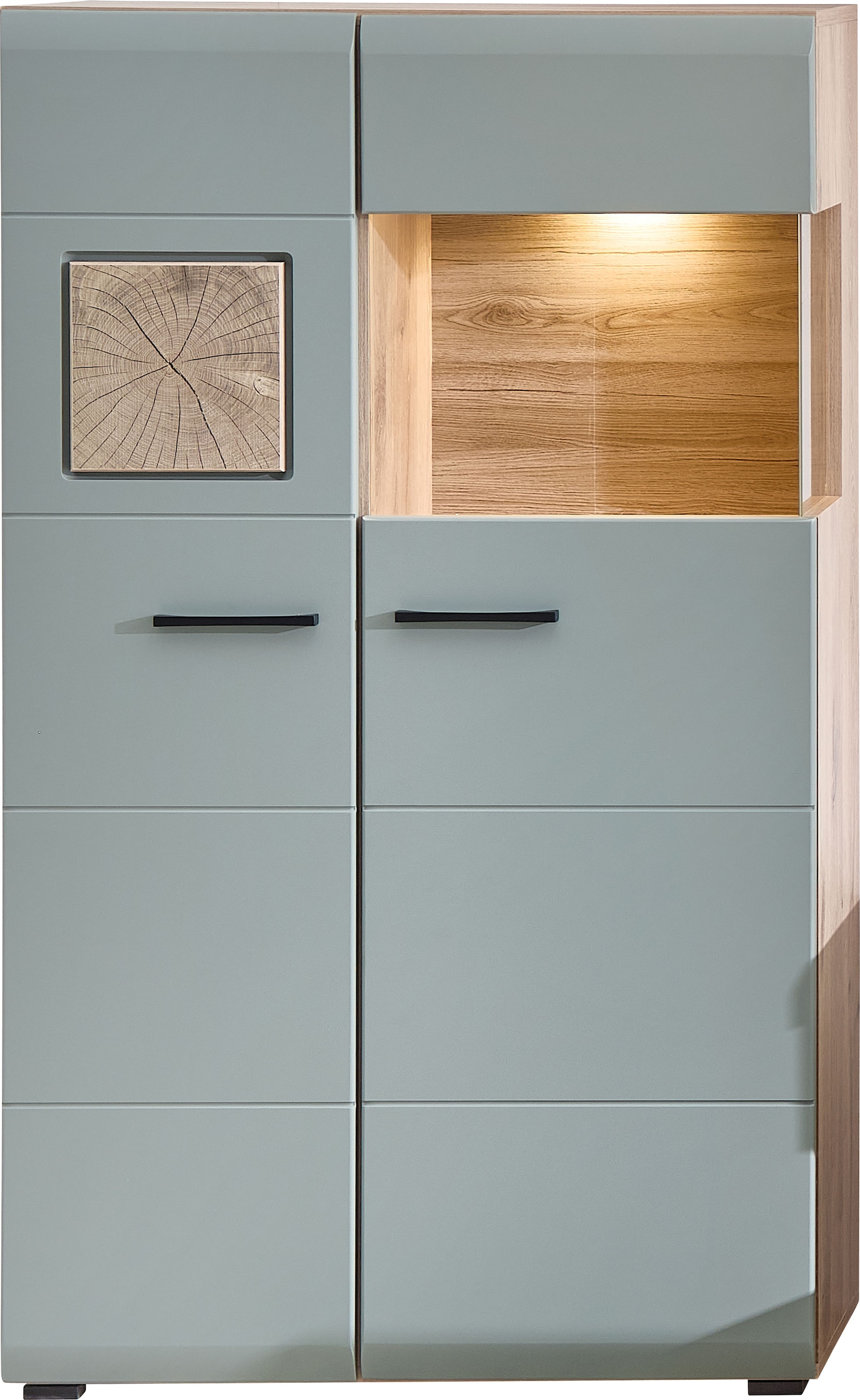 Innostyle Vitrine »FUN PLUS II«, (2 St.), Glastür, Holztür, 10 Fächer, Softclose, ABS Kantenschutz