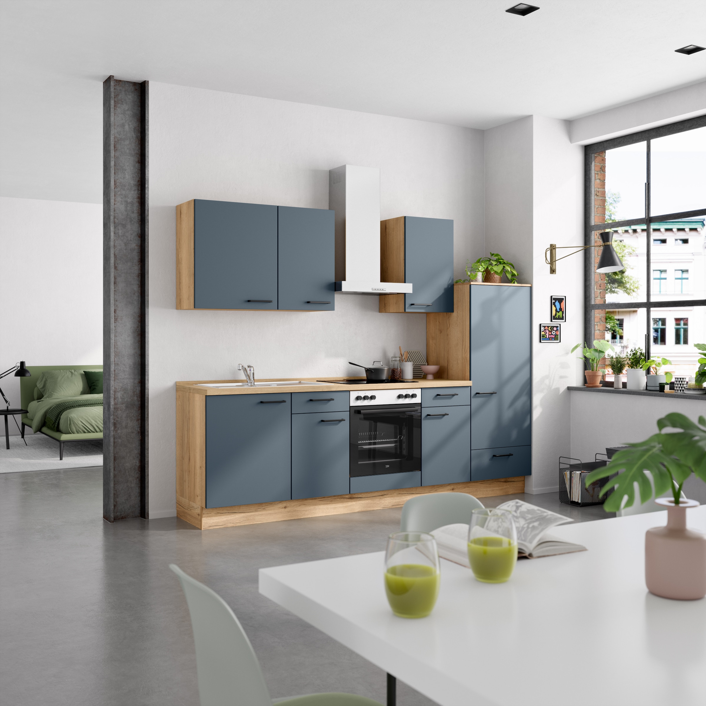 nobilia® Küchenzeile »"Easytouch I", NEU: individuell anpassbar mit gratis Profi-Beratung« vormontiert, Breite 270 cm, Ausrichtung wählbar, wahlw. mit E-Geräten