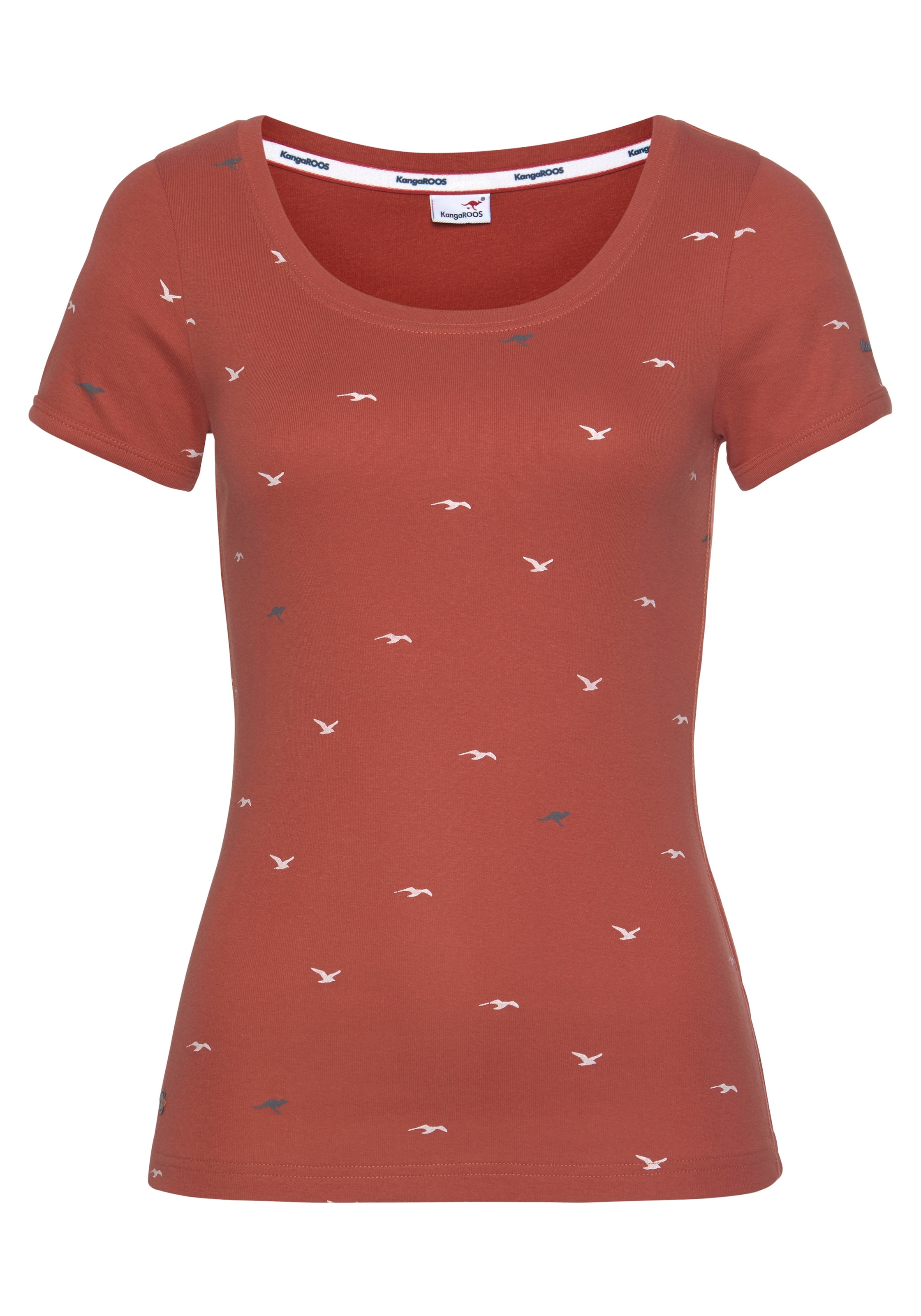 KangaROOS T-Shirt, kurzärmelig, sehr figurbetont und hüftbedeckend