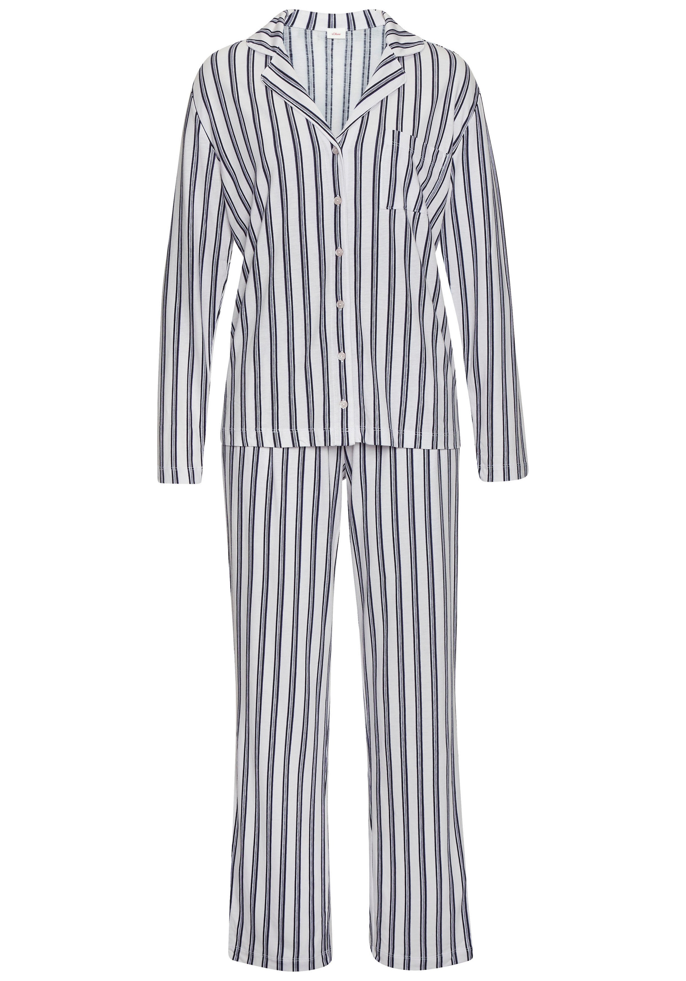 s.Oliver Pyjama Set, 2 Stk. tlg., im klassischen Stil günstig online kaufen