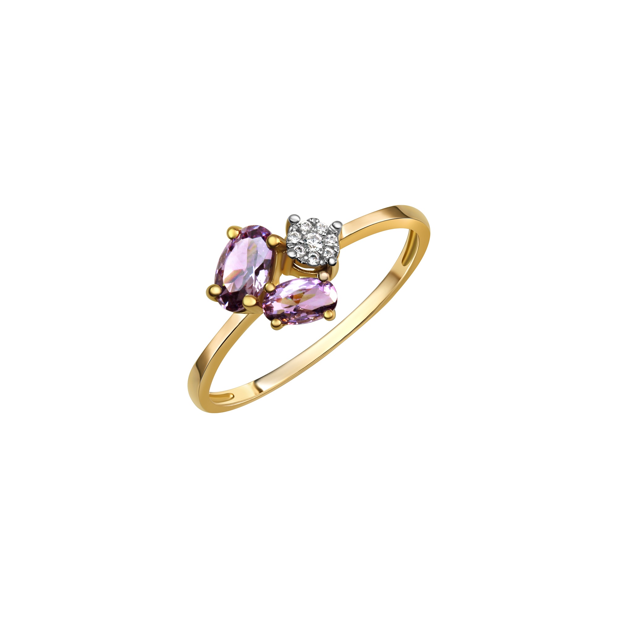 Fingerring »Gold 375 mit echtem Amethyst + Zirkonia«