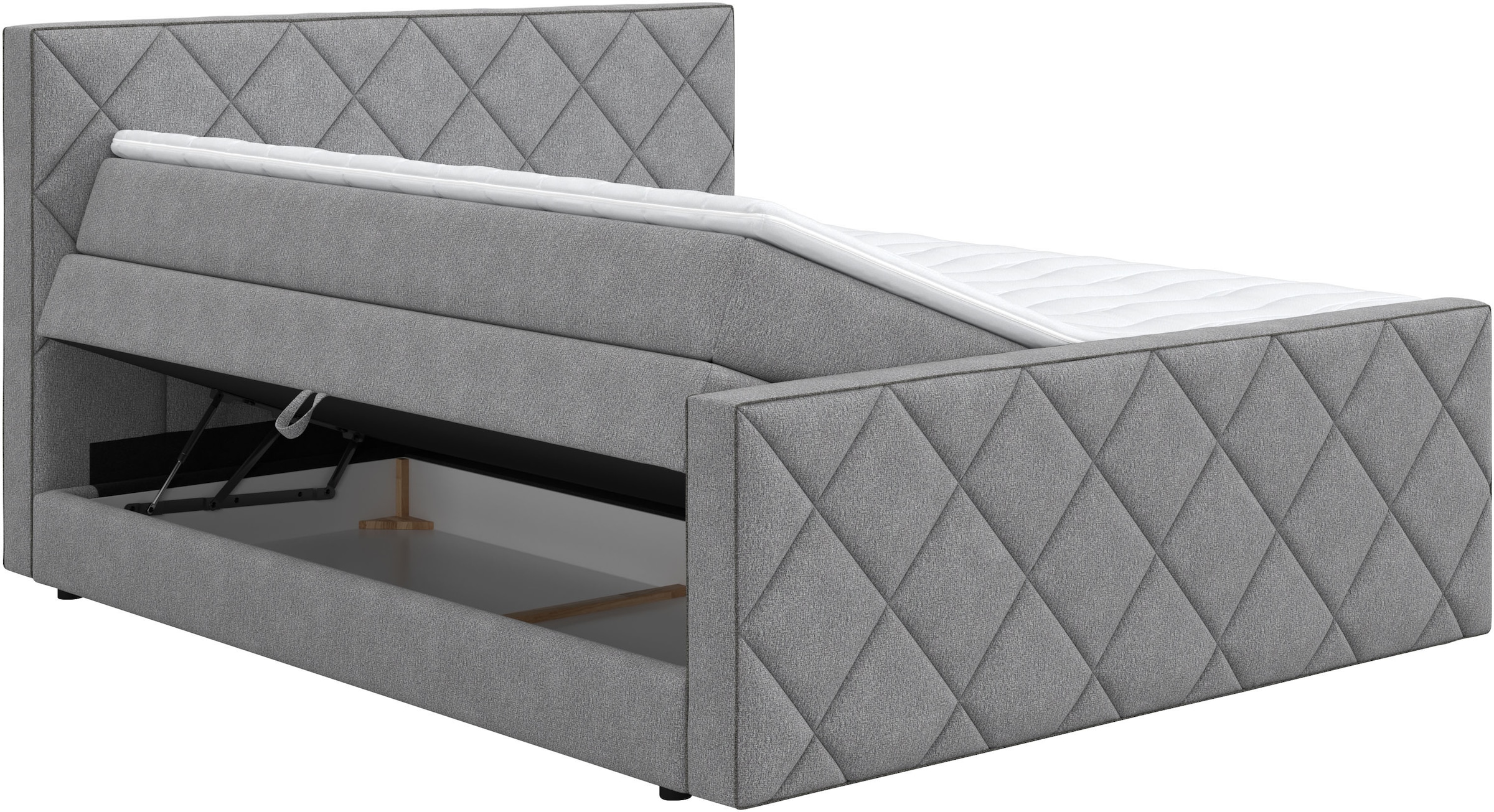 COTTA Boxspringbett »Tower inkl. Bettkasten, mit Keder in abgesetzter Farbe« in verschiedenen Breiten, Härtegraden und Farben erhältlich