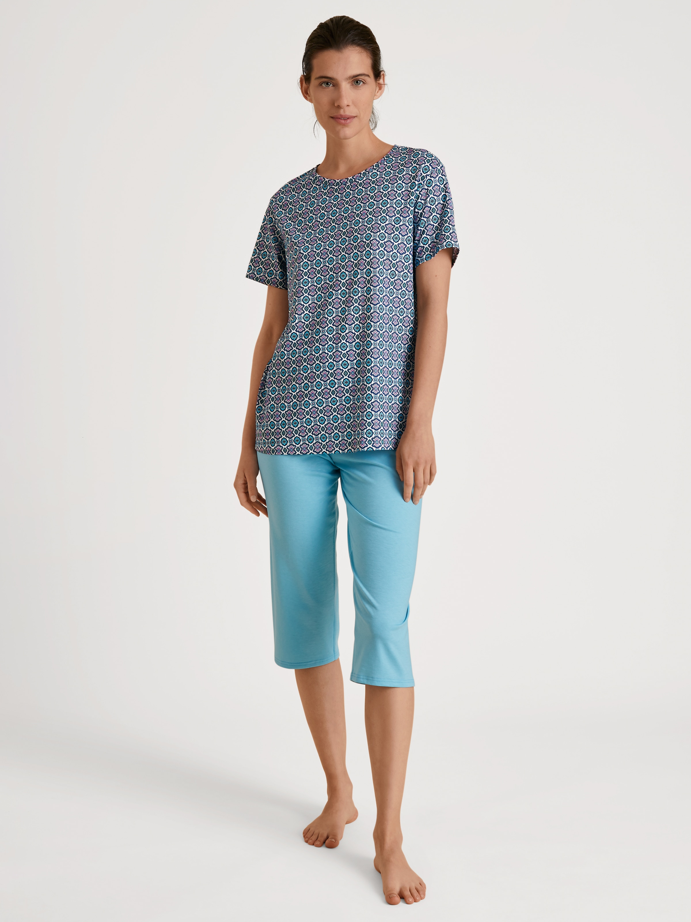 CALIDA Capri-Pyjama, (2 tlg.), Rundhals, Kurzarm, Loose Fit, Pure Cotton, a günstig online kaufen