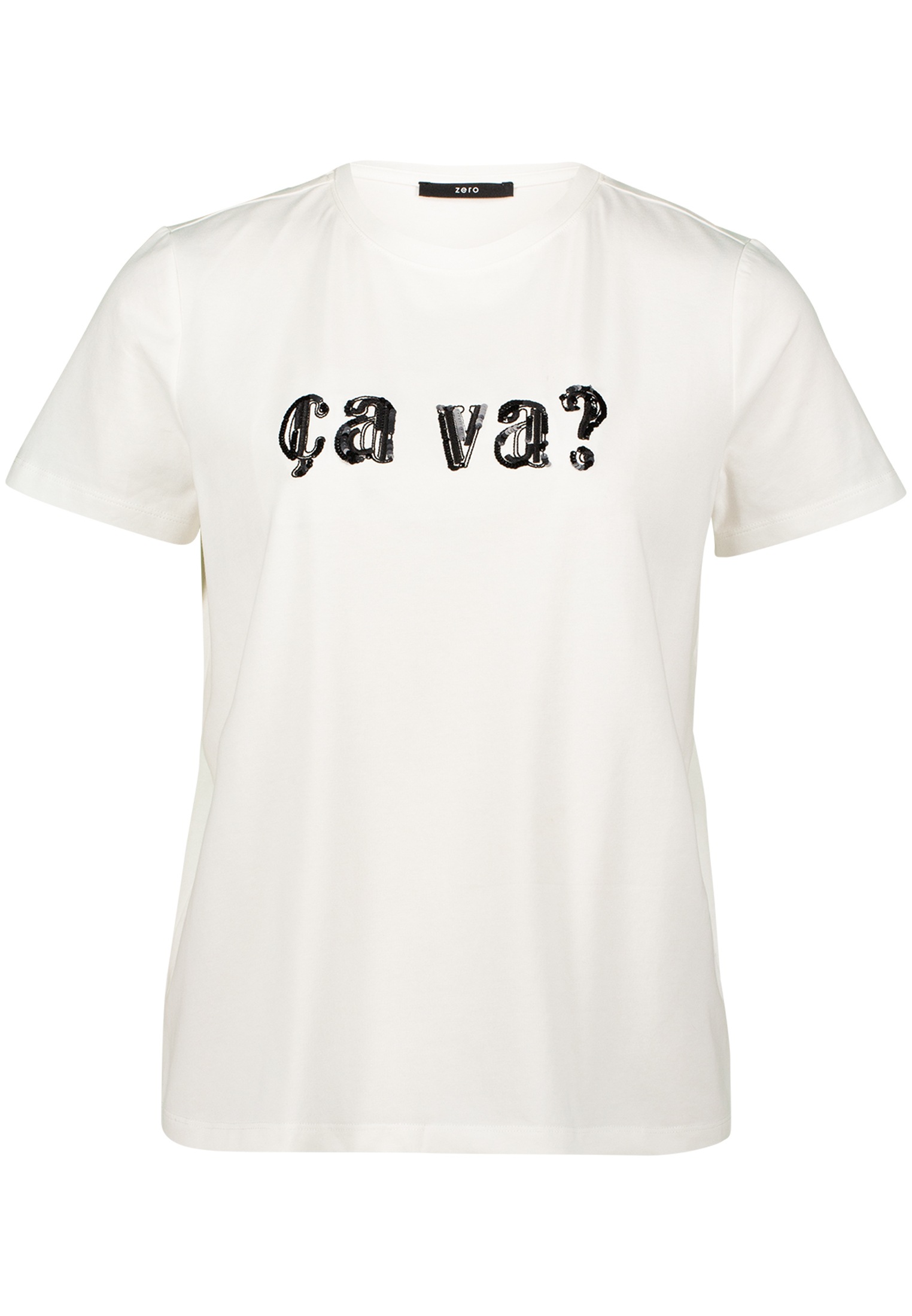 Zero Kurzarmshirt "zero Damen Shirt mit Aufdruck", (1 tlg.), Plain/ohne Det günstig online kaufen