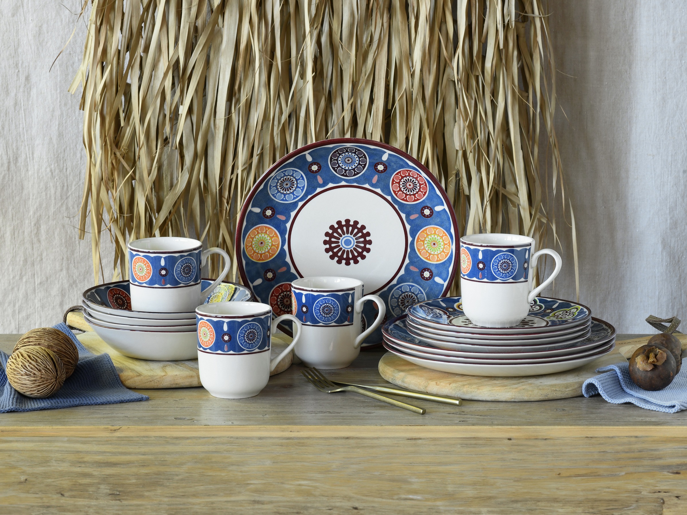 CreaTable Kombiservice »Sumaya, Kombi-Service 16-tlg«, (Set, 16 tlg.), Mandala Motive