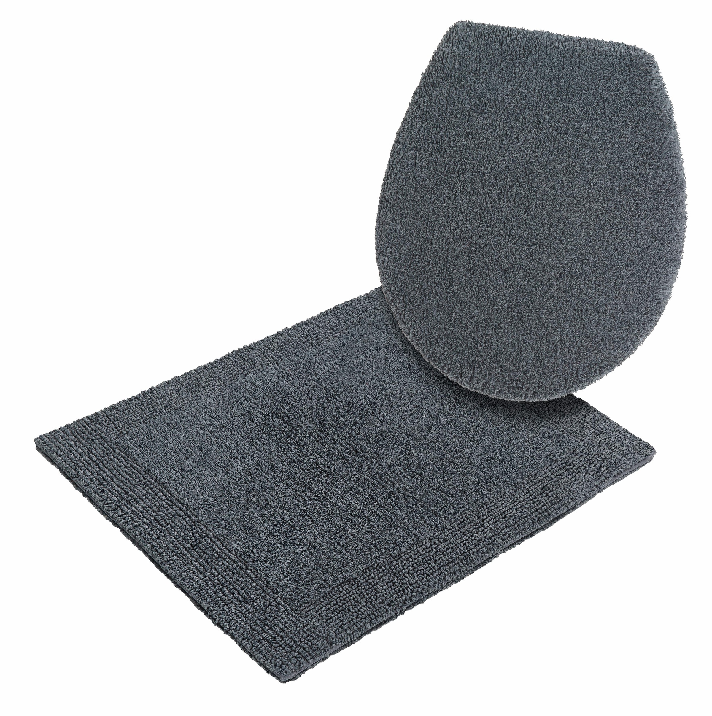 OTTO home Badematte "Kapra, Badvorleger, Badezimmer Teppich" Höhe 14 mm beidseitig nutzbar  fußbodenheizungsgeeignet  strapazierfähig mit Bordüre, Badteppich, Badematte, Baumwolle
