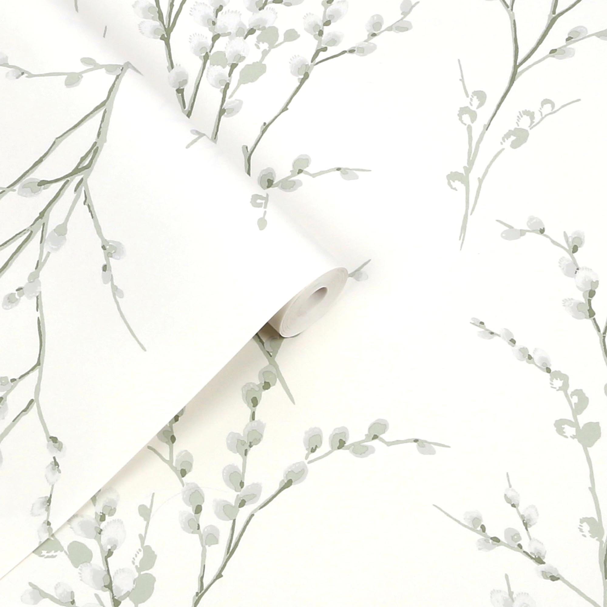 Papier peint intissé Branches Laura Ashley Pussy Willow Sage 1005 x 52cm Vert