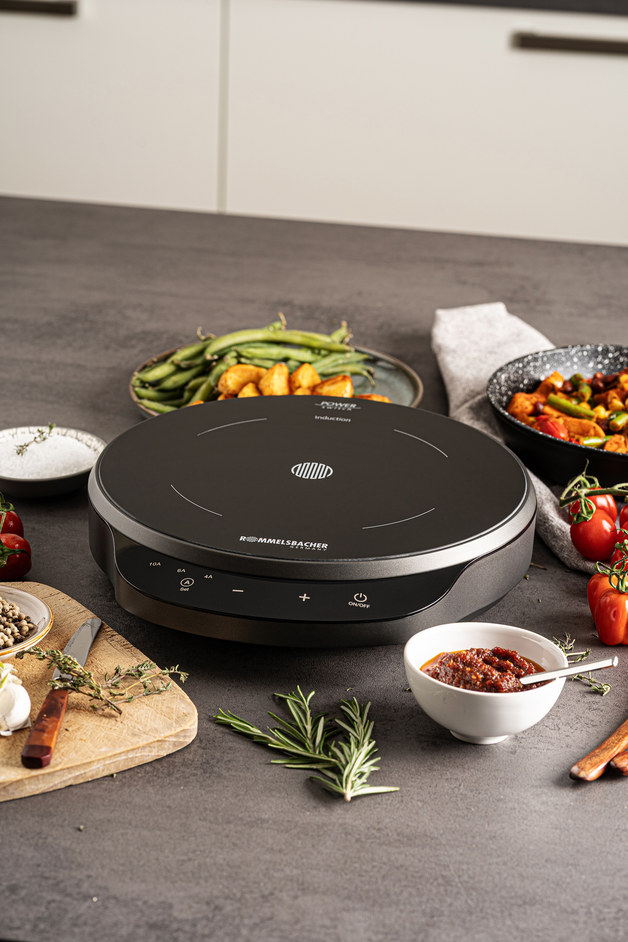 Rommelsbacher Einzel-Induktionskochplatte »CTA 1800/IN Induktion - für bedarfsgerechte Strom-/Leistungsbegrenzung« POWER Switch: bedarfsgerechte Strom-/Leistungsbegrenzung