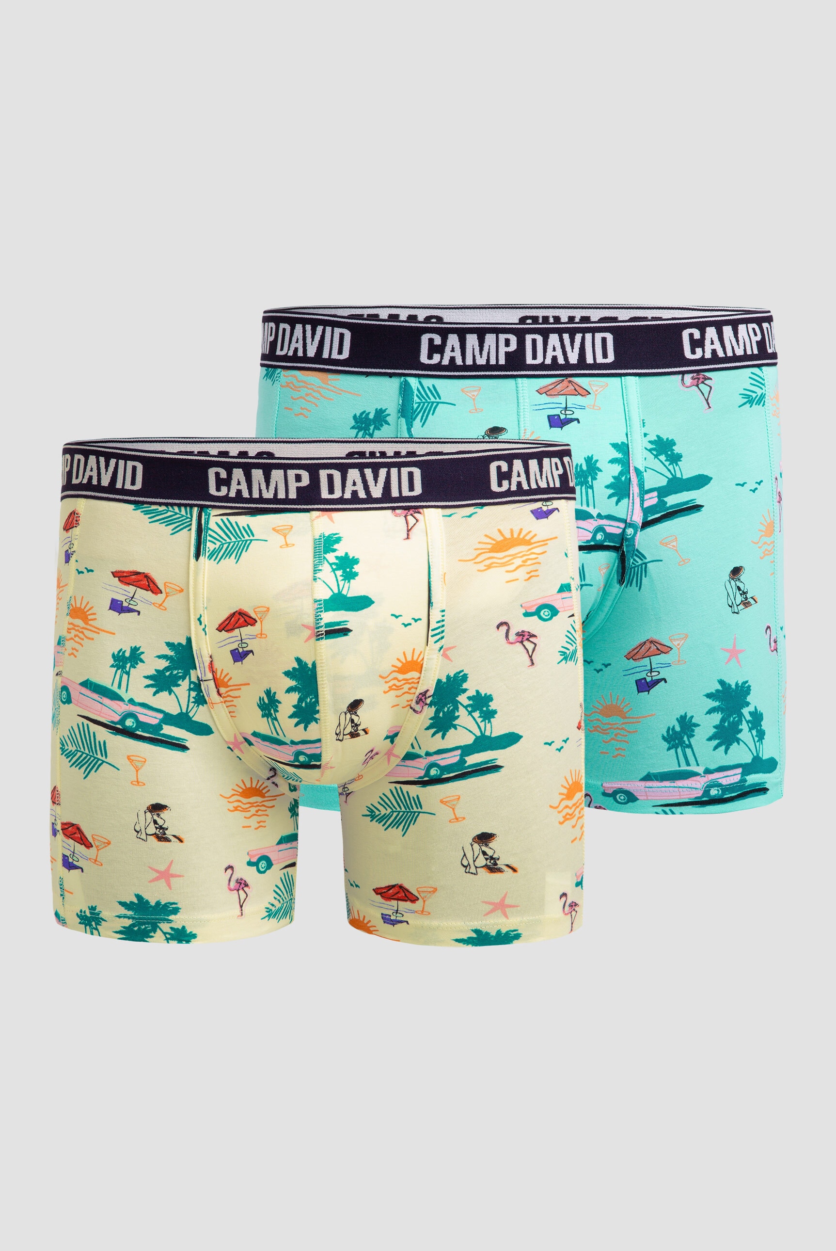 CAMP DAVID Boxershorts »Set:« 2 Stk. mit All Over Print