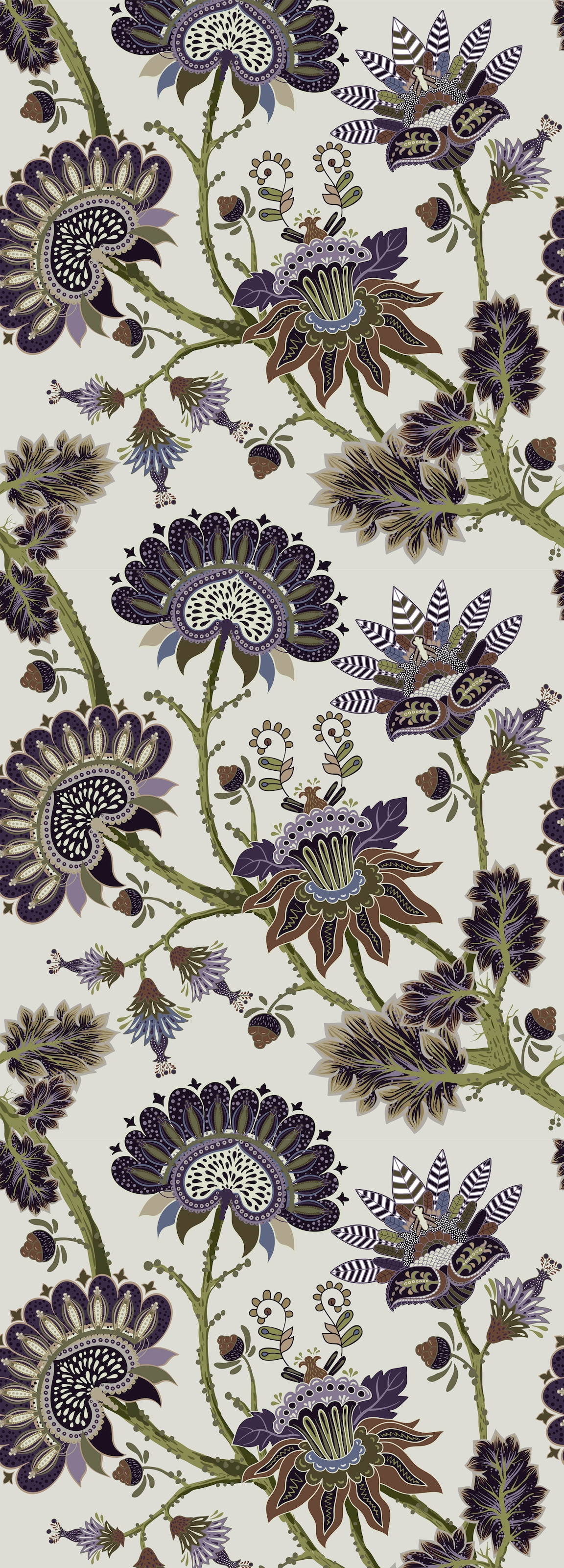 queence Vinyltapete "Aliya" Motiv bedruckt botanisch floral gemustert natürlich glatt 90x250cm, selbstklebend, kinderleichte Anbringung, Sticker