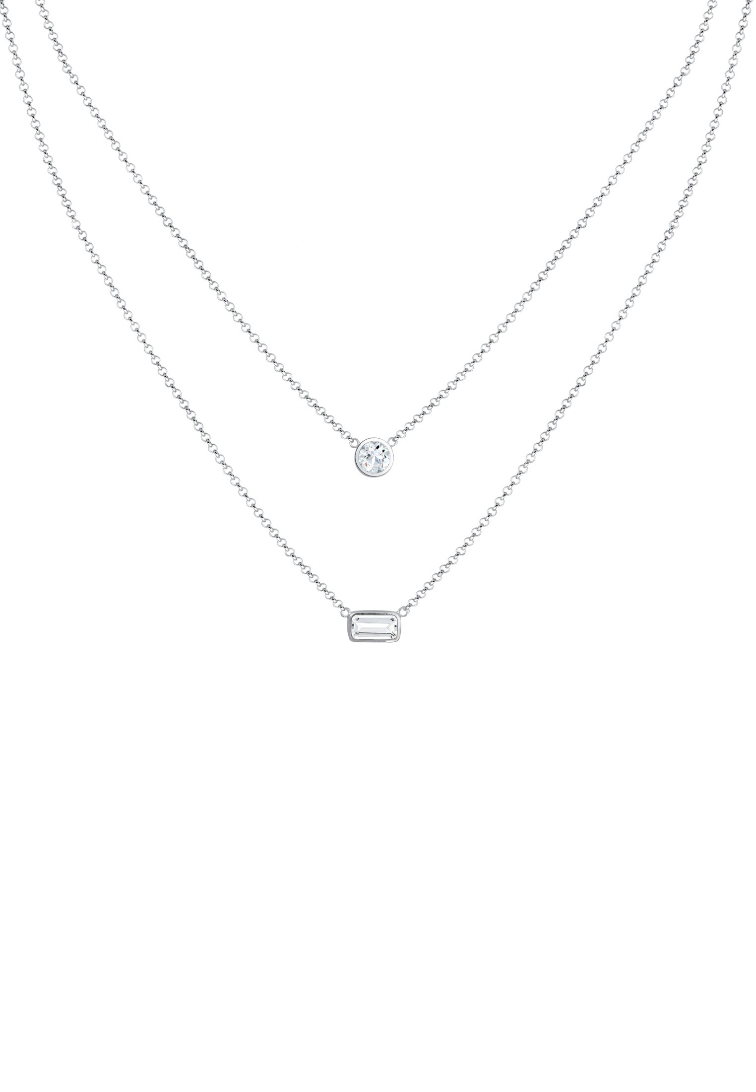 Elli Premium Collierkettchen »Layer mit Topas Edelstein 925 Sterling Silber«