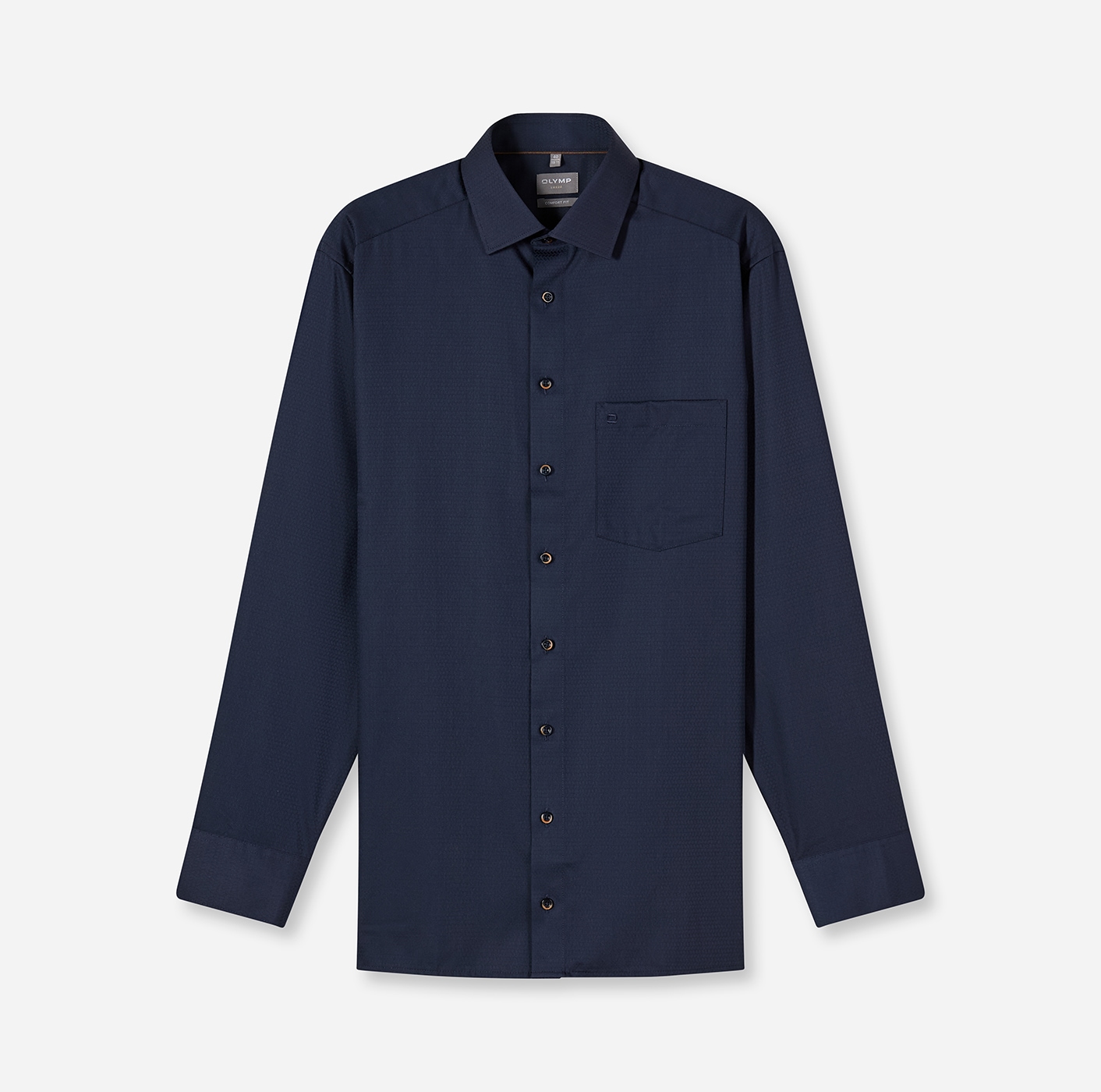 OLYMP Langarmhemd »Luxor comfort fit« Struktur - Satin, comfort fit, Businesshemd, New-Kentkragen