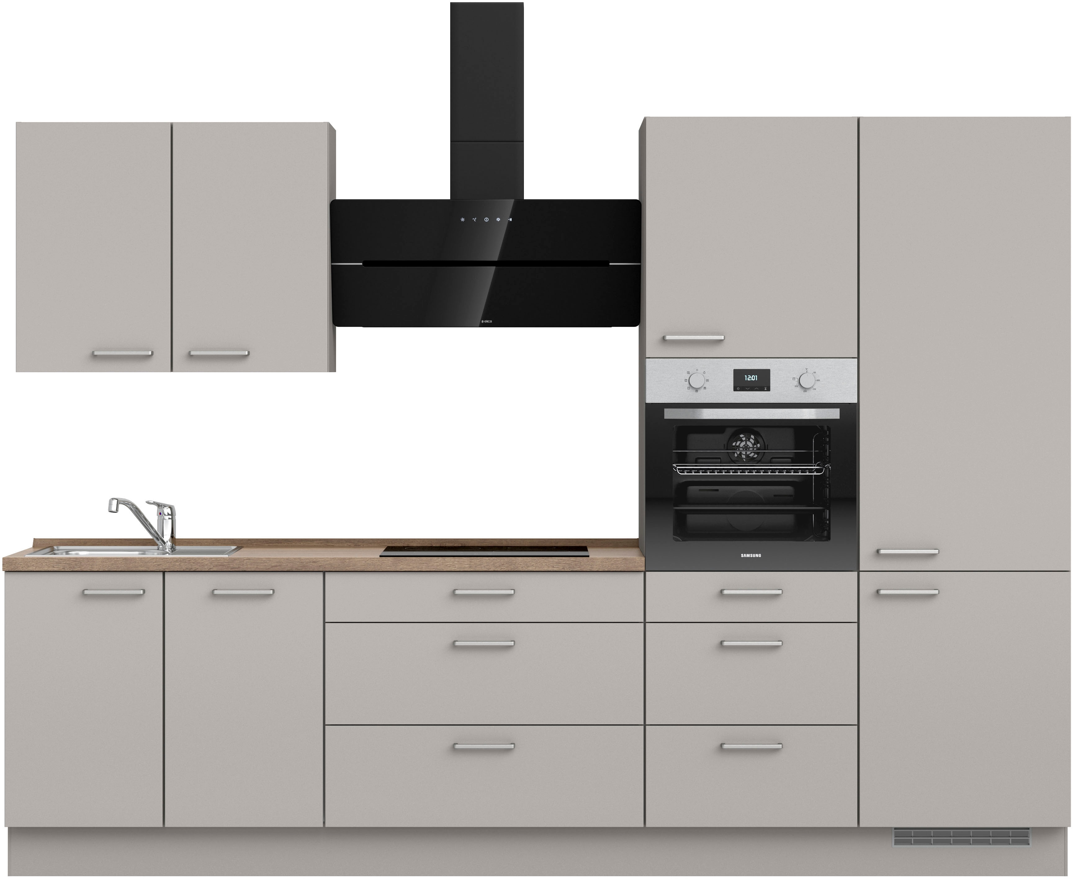 nobilia Küchenzeile ""Touch II", NEU: individuell anpassbar mit gratis Profi-Beratung" vormontiert, Breite 300 cm, Ausrichtung wählbar, wahlw. mit E-Geräten
