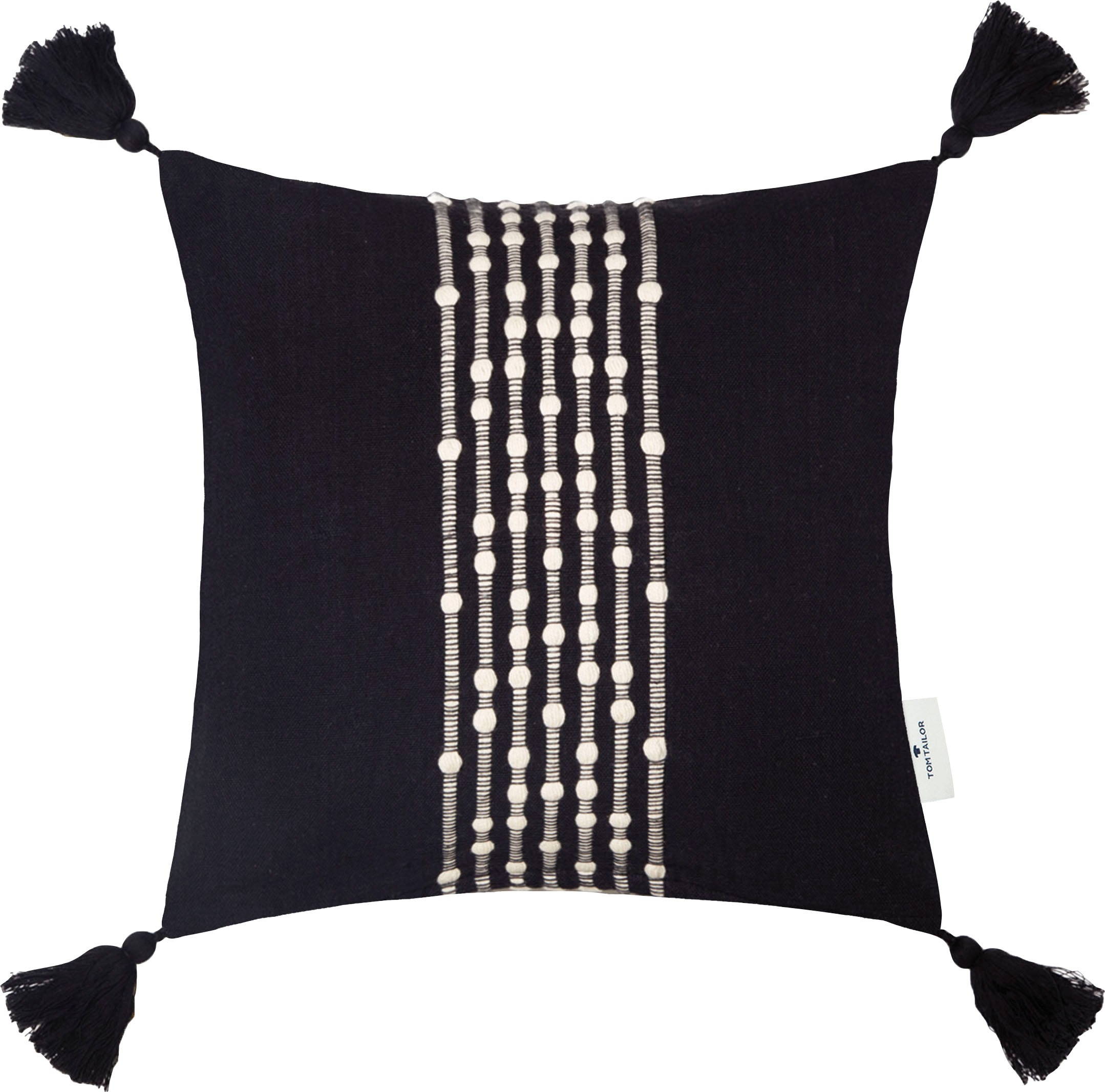 TOM TAILOR HOME Dekokissen "Knot Lines" mit trendigen Quasten, Kissenhülle günstig online kaufen