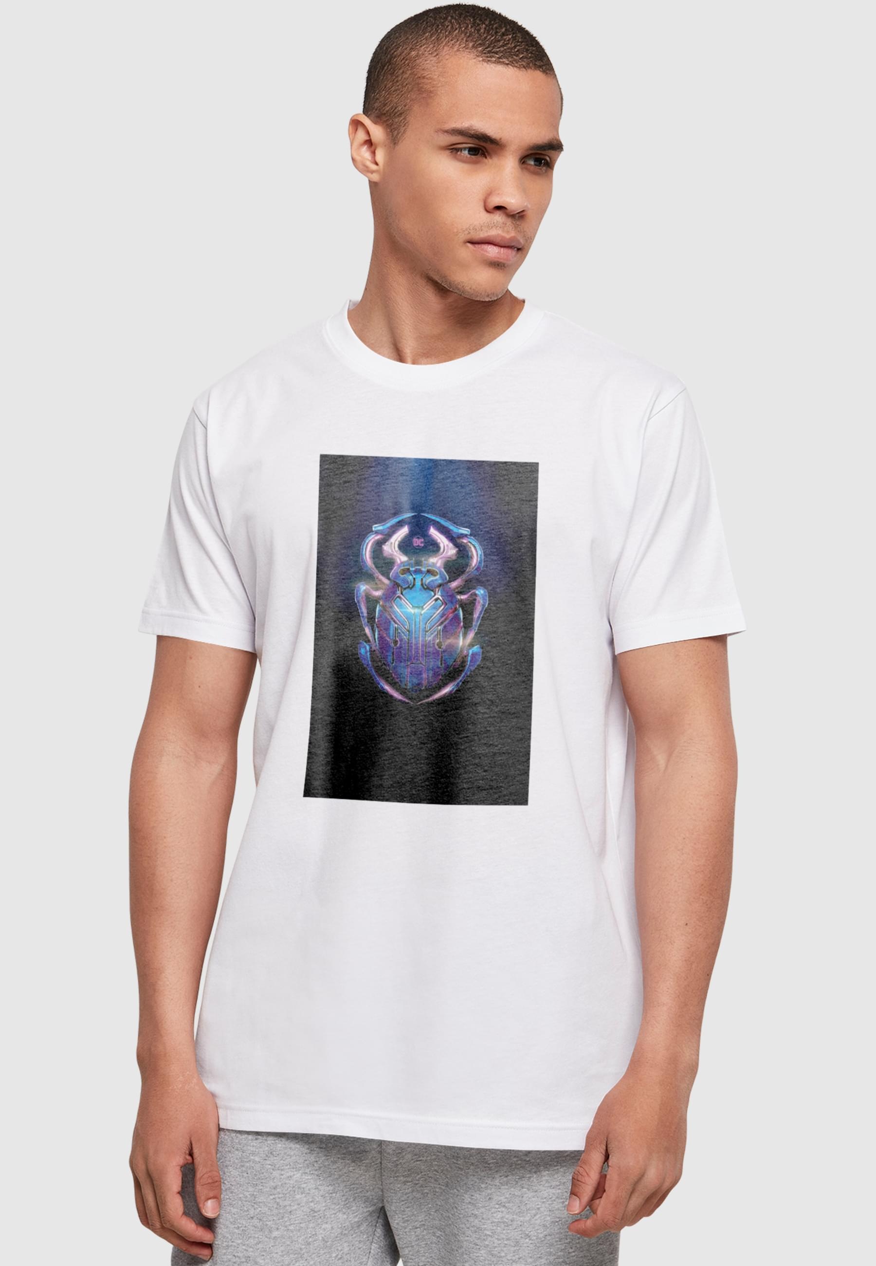 ABSOLUTE CULT T-Shirt »ABSOLUTE CULT Herren Blue Beetle - Glowing Beetle Basic T-Shirt«, (1 tlg.)