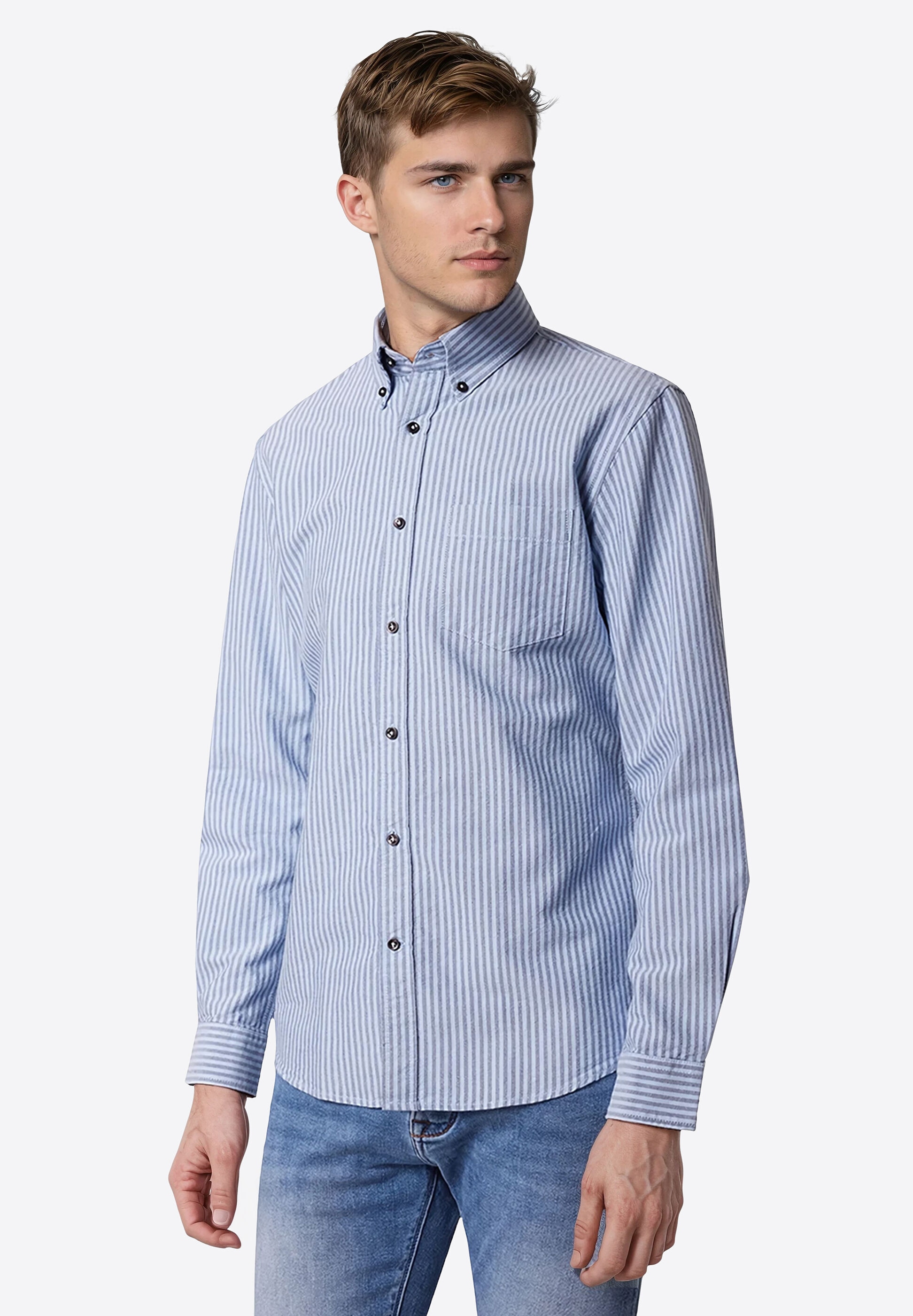 Pierre Cardin Langarmhemd »Pierre Cardin Hemd« mit feiner Streifenstruktur