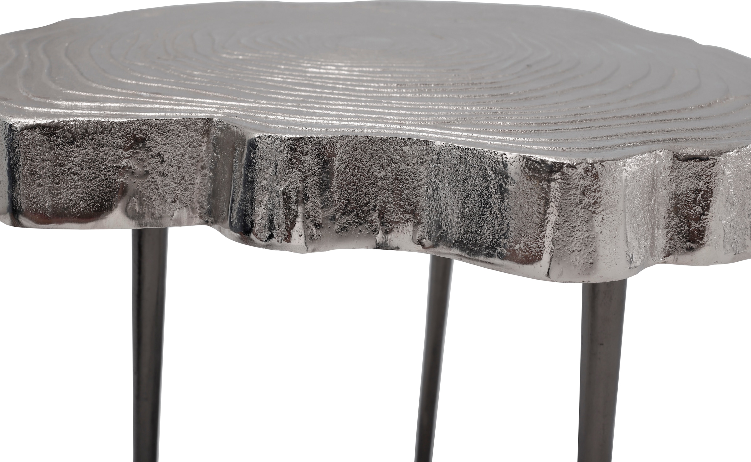 Kayoom Beistelltisch »Wood Art 125, detailverliebter Beistelltisch, edler Look«, (1 St.), Dekorativer Beistelltisch, Baumscheiben-Design, Retro-Look