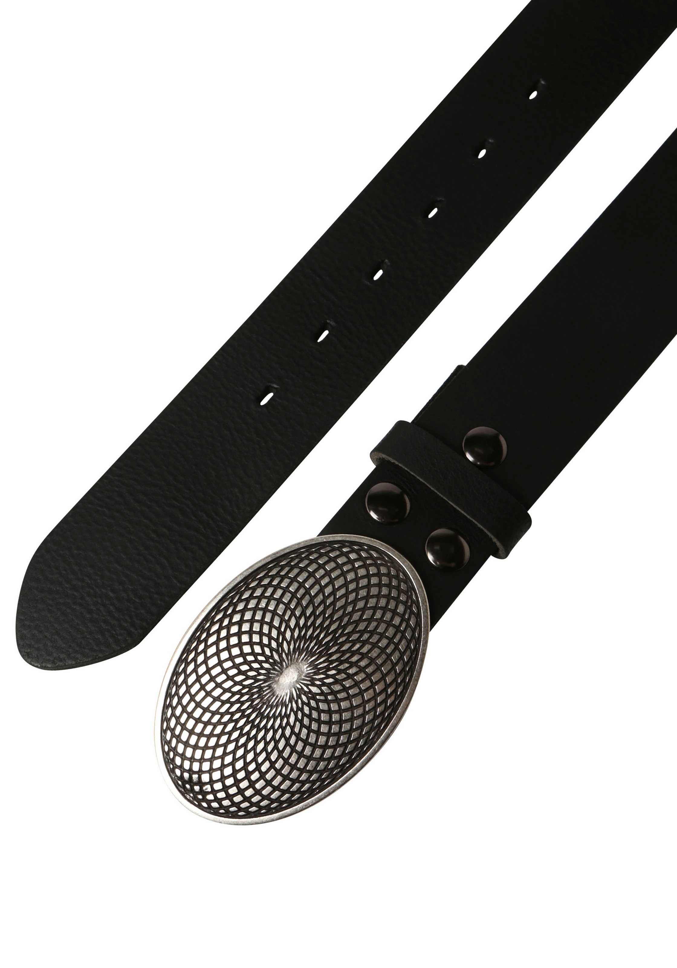 Rettungsring Gürtel Ledergürtel mit austauschbarer Schließe "Mantra Silber" günstig online kaufen