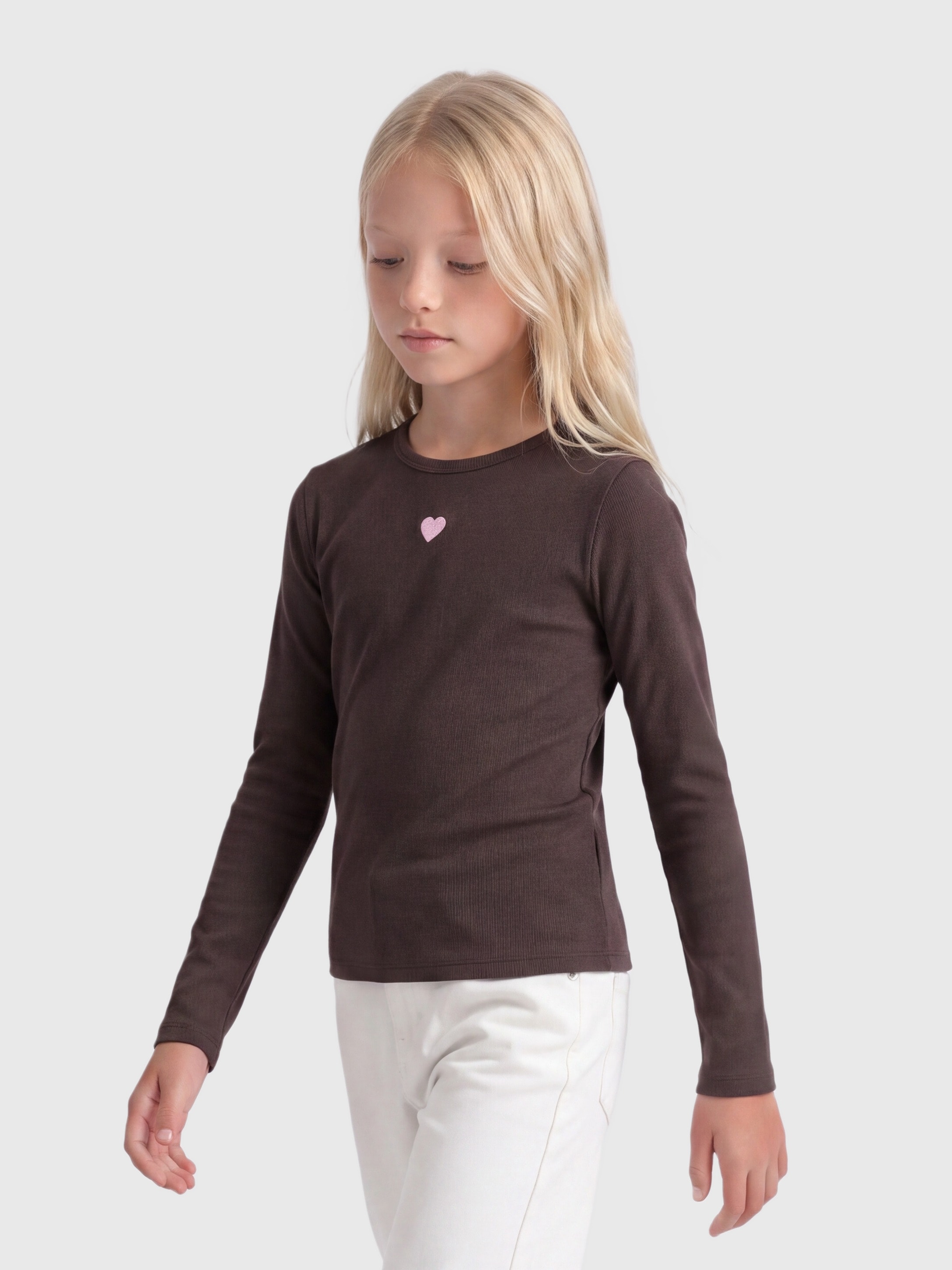 KIDS ONLY Langarmshirt "KOGELVA JUNE EMB L/S TEE JRS" Materialmix
