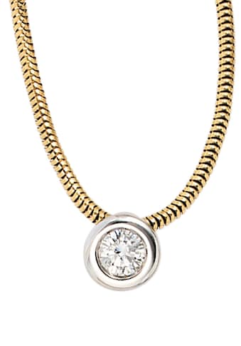 JOBO Kette mit Anhänger »Halskette mit Diamant«, 585 Gold bicolor 42 cm kaufen