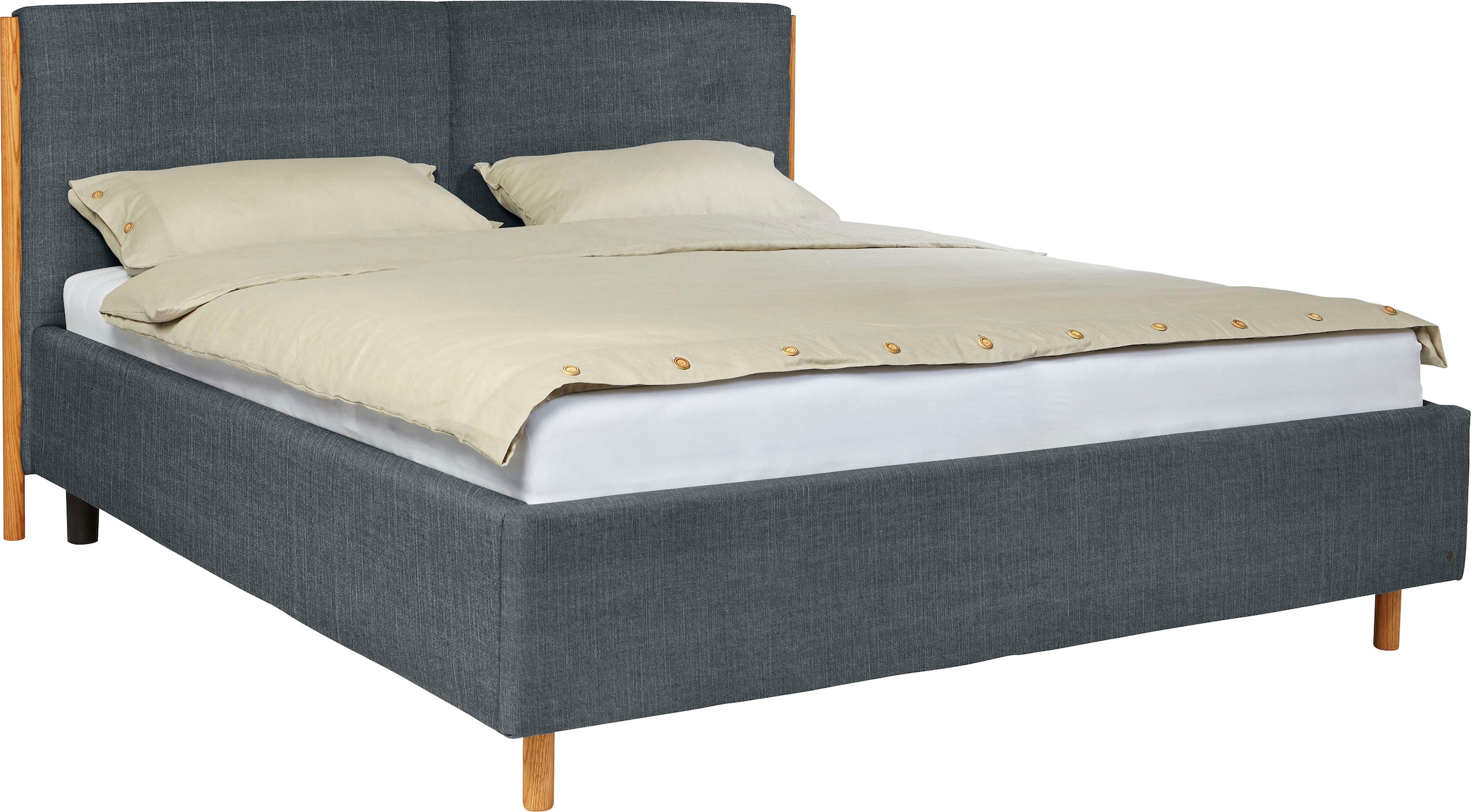 TOM TAILOR HOME Polsterbett »CALIFORNIA BED«, mit seitlichen Holzakzenten am Kopfteil