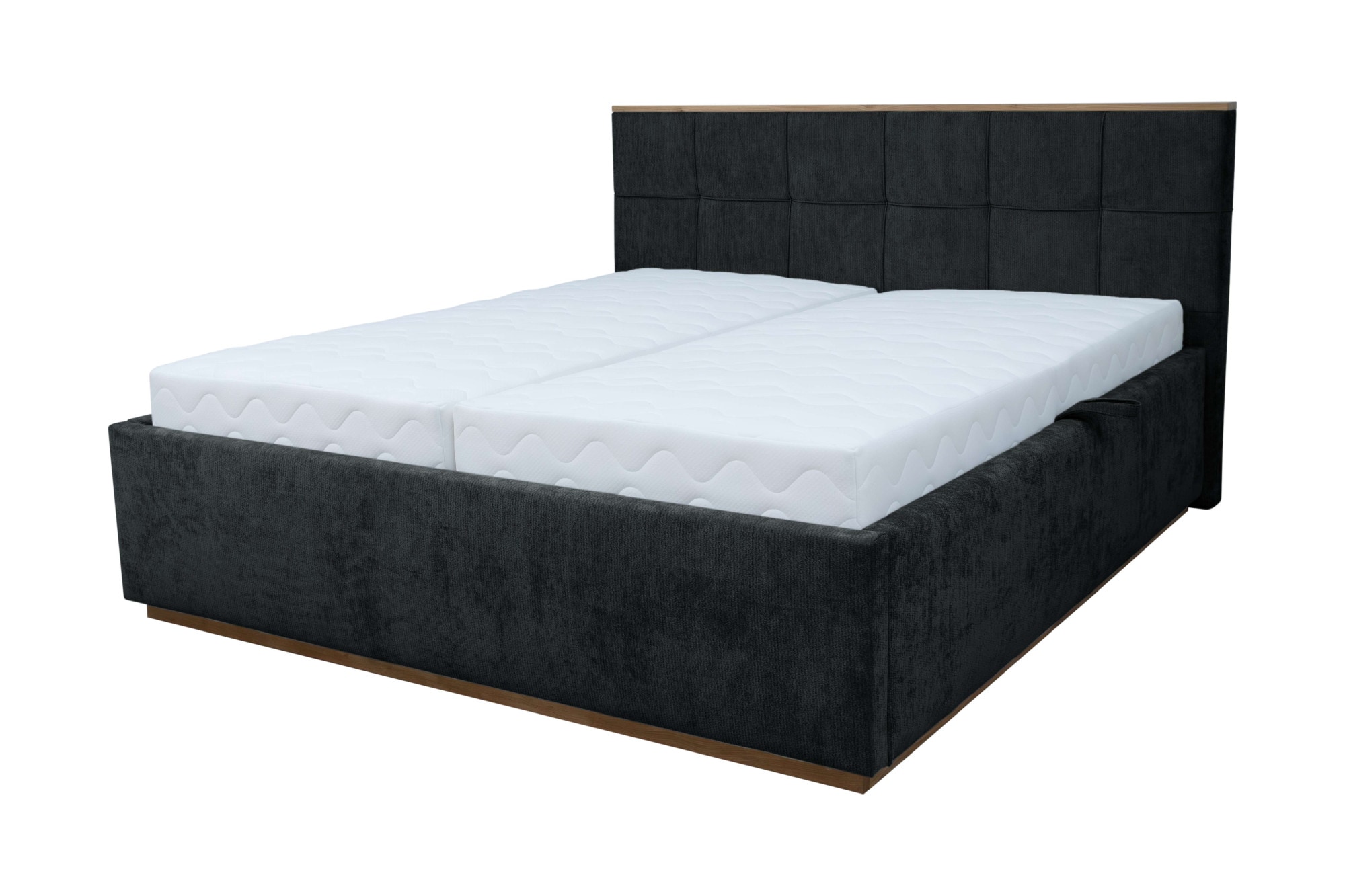 OTTO home Polsterbett »Vyllo, Doppelbett, Federkernbett, Komforbett, 160, 180 cm, Bettkästen« Mit 5-Zonen-TFK-Matratze H3, Lattenrost, Eicheapplikationen