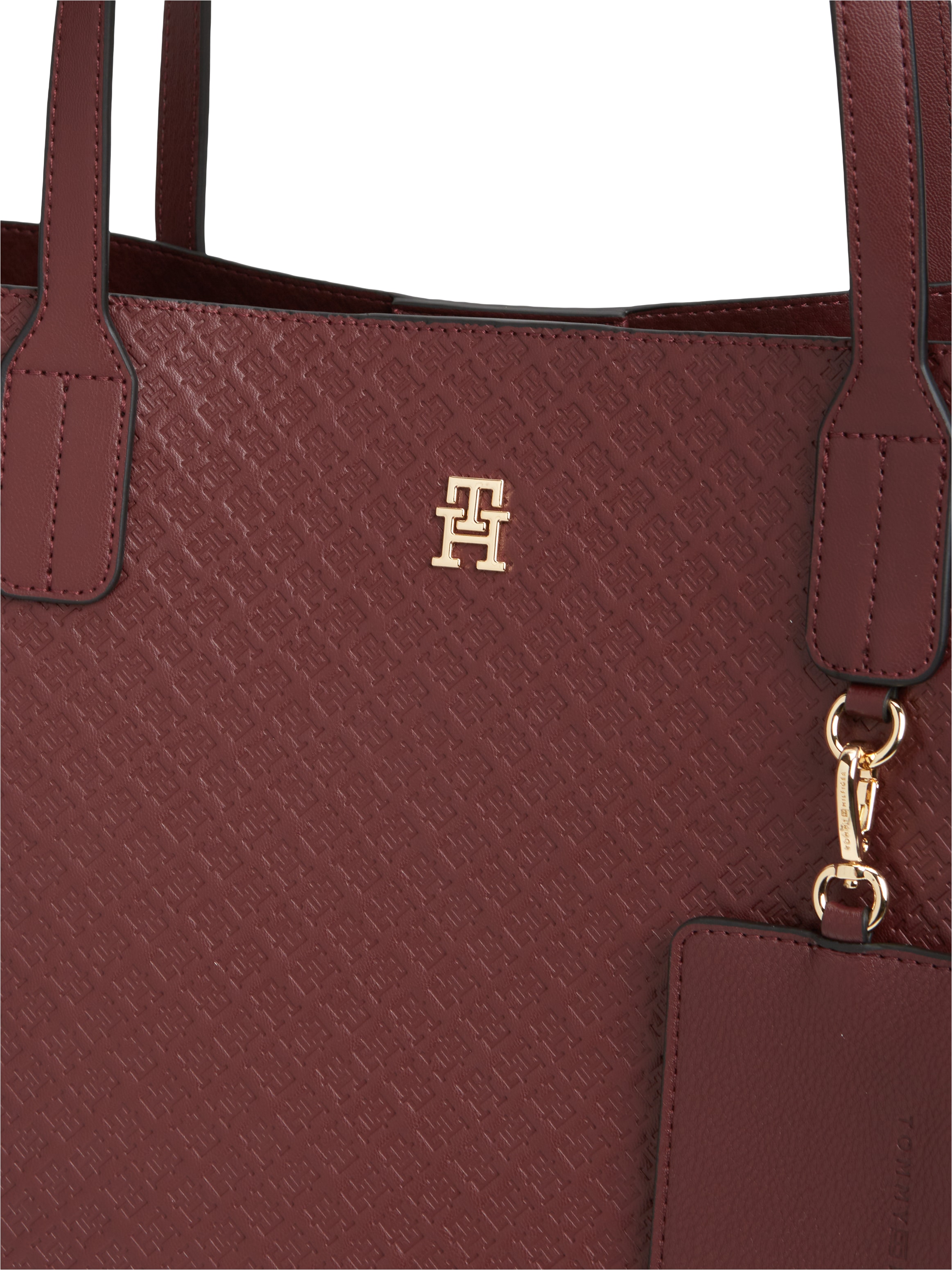 Tommy Hilfiger Handtasche »TH ICON TOTE MONO« Damen Schultertasche mit TH-Allover-Logoprägung