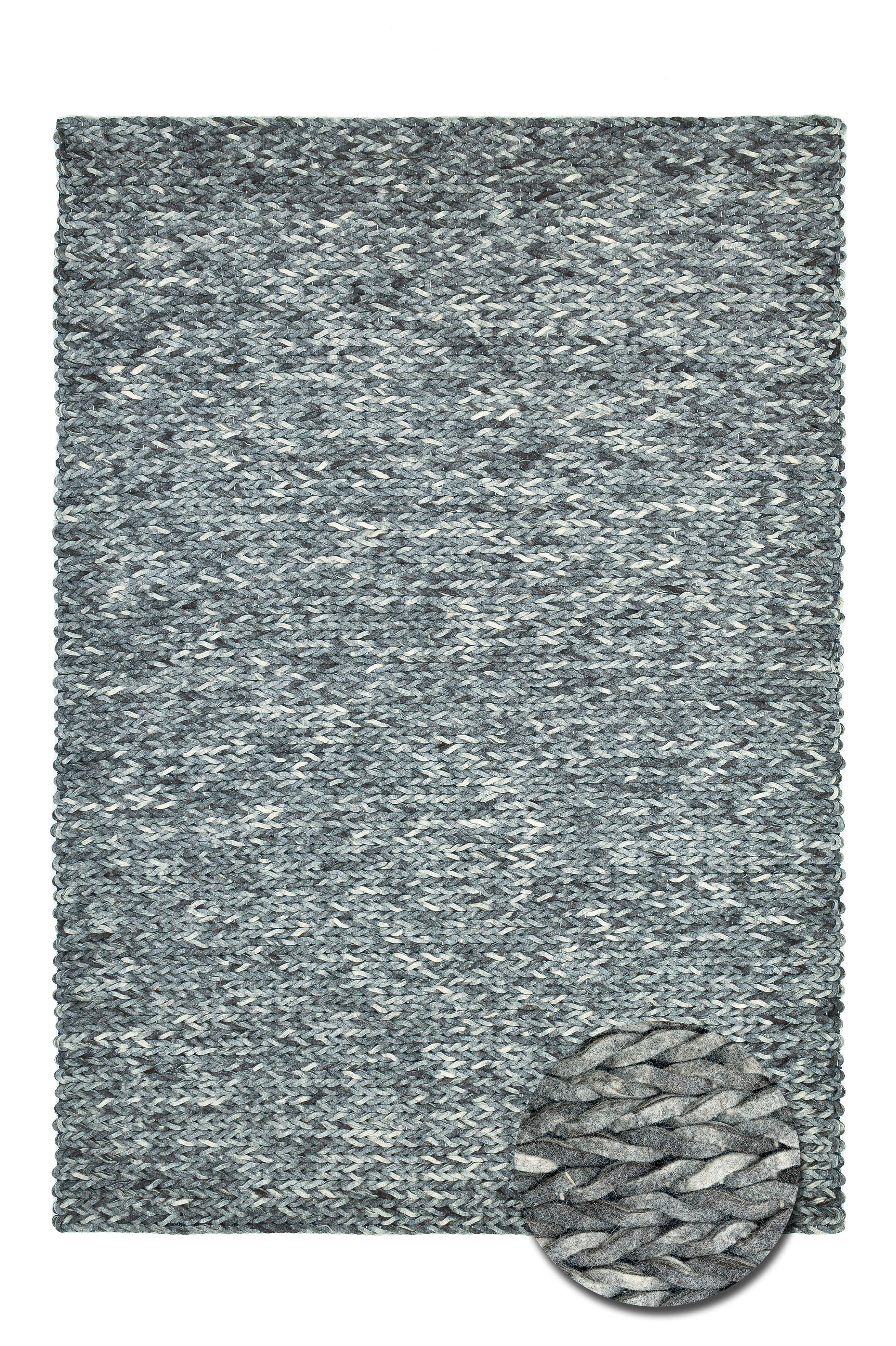 THEKO Wollteppich »Arlberg«, rechteckig, 23 mm Höhe, reine Wolle, Strickoptik, ideal im Wohnzimmer & Schlafzimmer