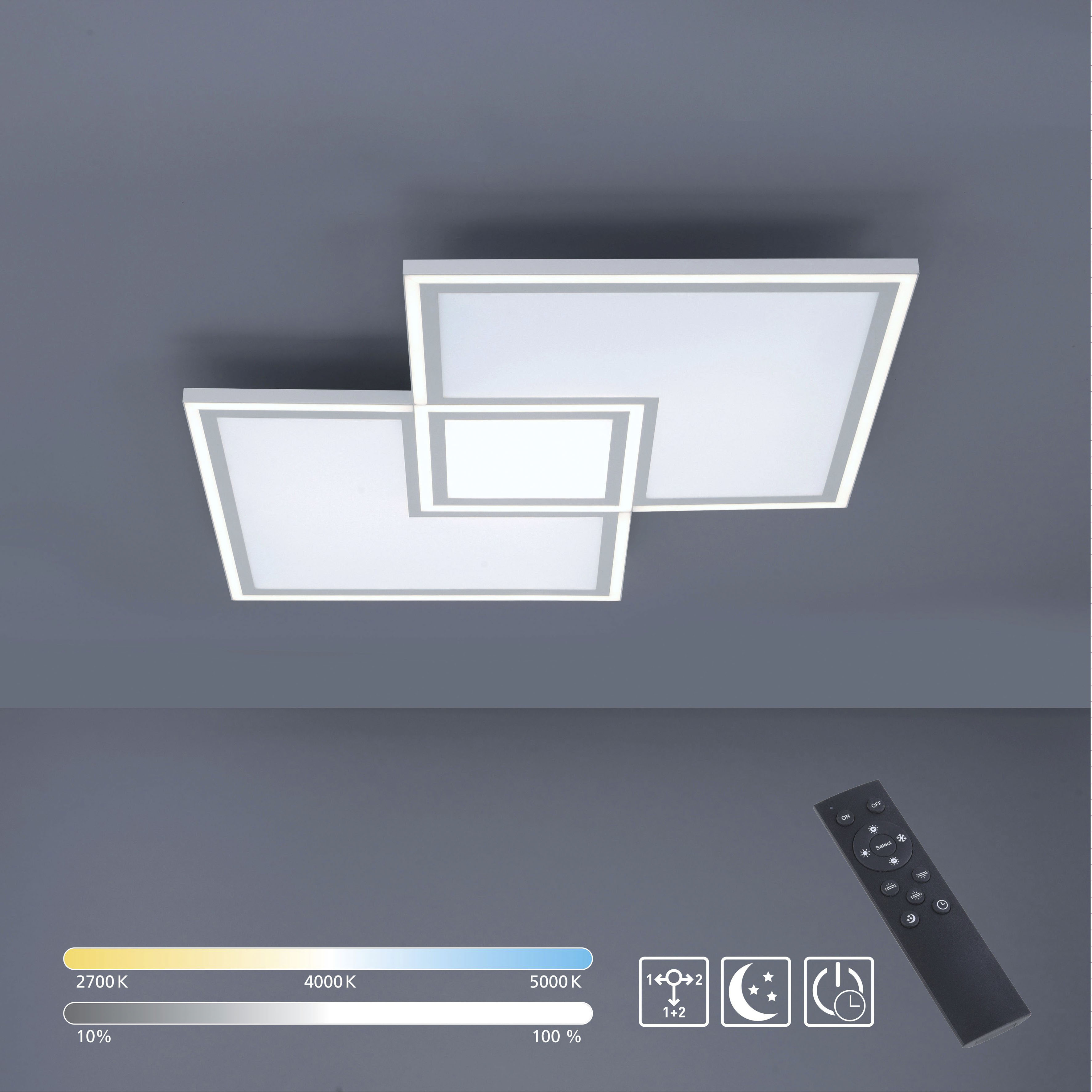 JUST LIGHT LED Panel "EDGING", 1, 1 Stk., weiß, Leuchten, dimmbar über Fernbedienung,Fernbedienung, Funk inkl.,Serienschalter