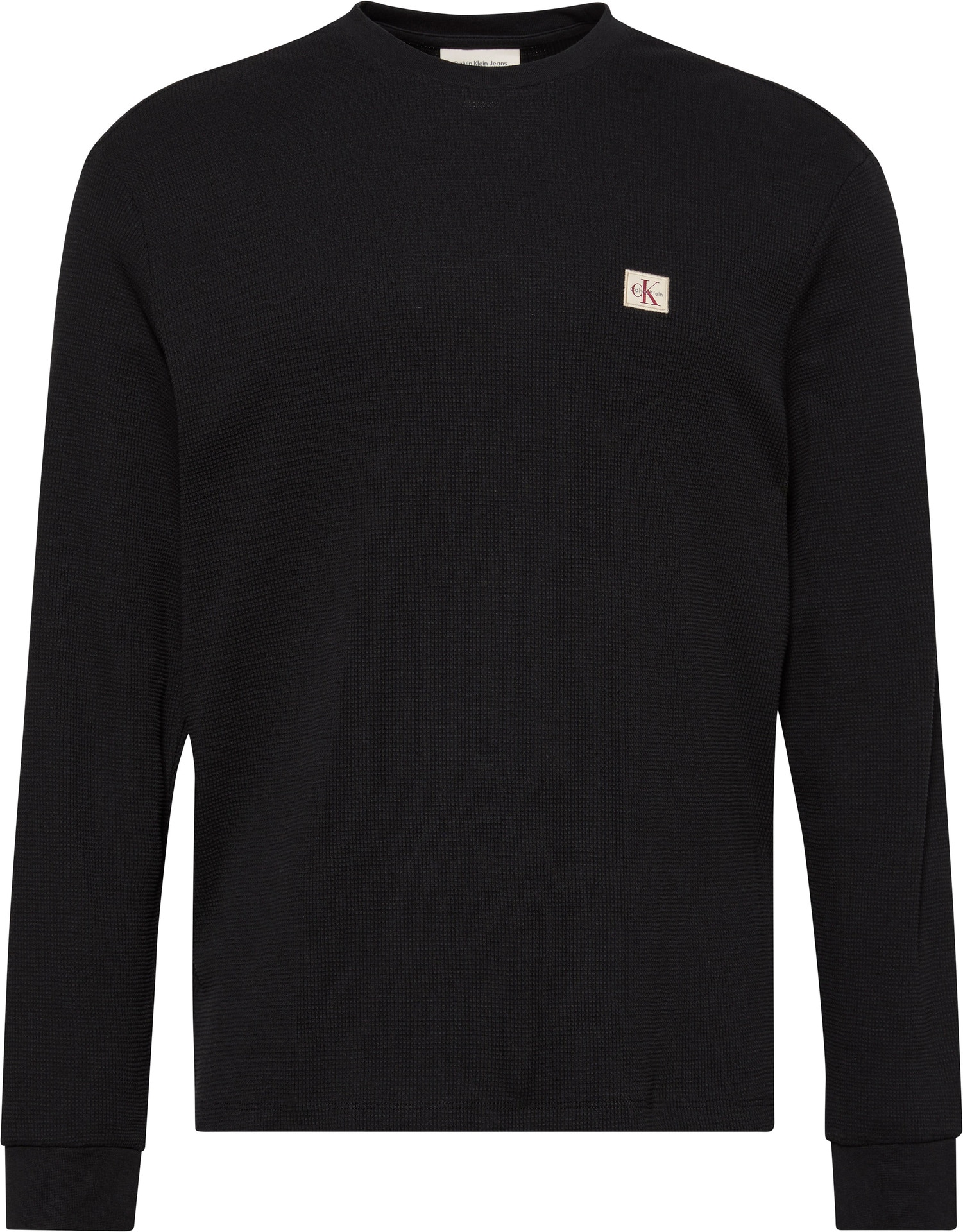 Calvin Klein Jeans Langarmshirt »LS WAFFLE BADGE CREWNK TEE«, Mit Rundhalsausschnitt