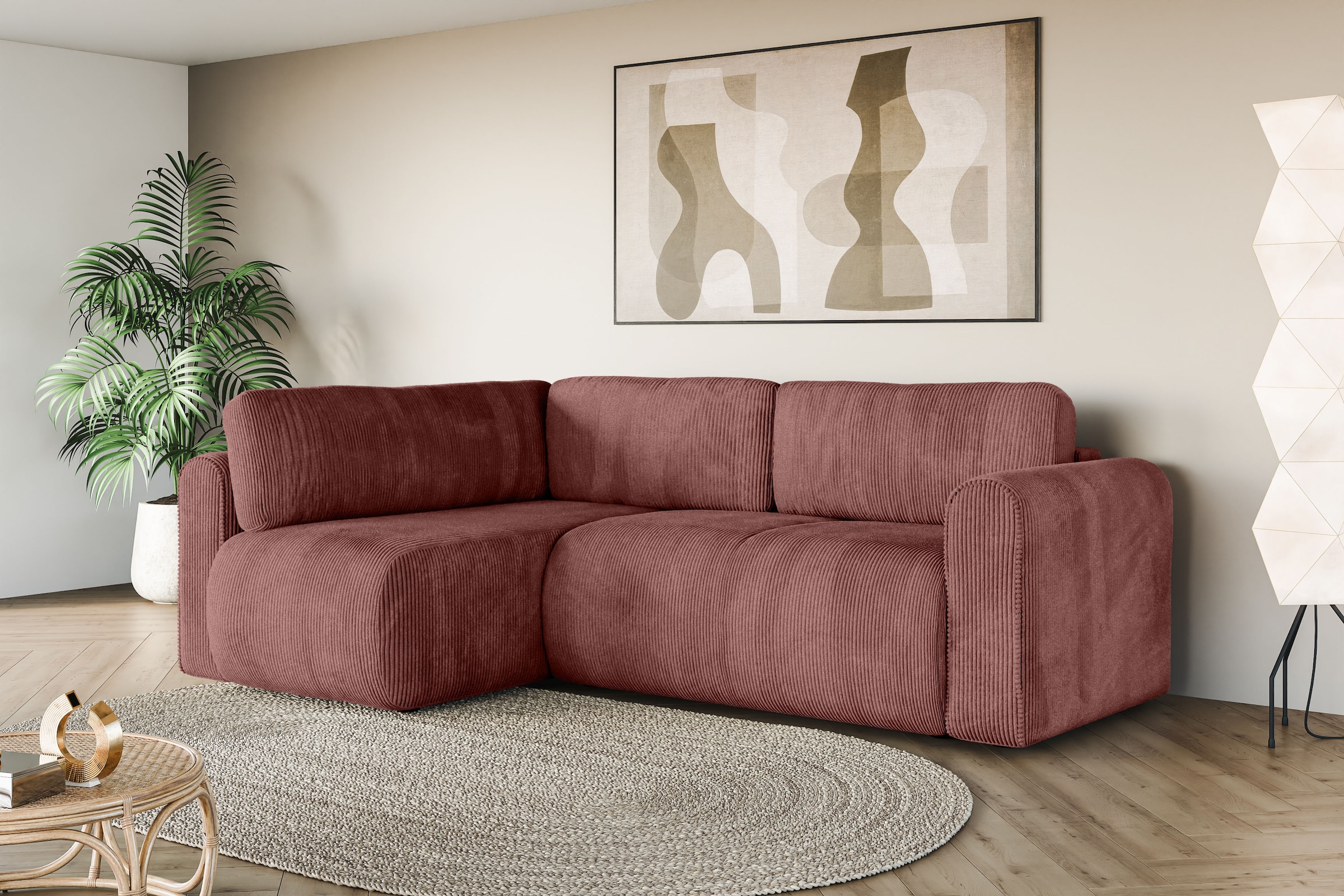 Ecksofa »Ecksofa Zacharia wahlweise mit Bettfunktion, BxTxH 250x166x86 cm«, L-Form mit...