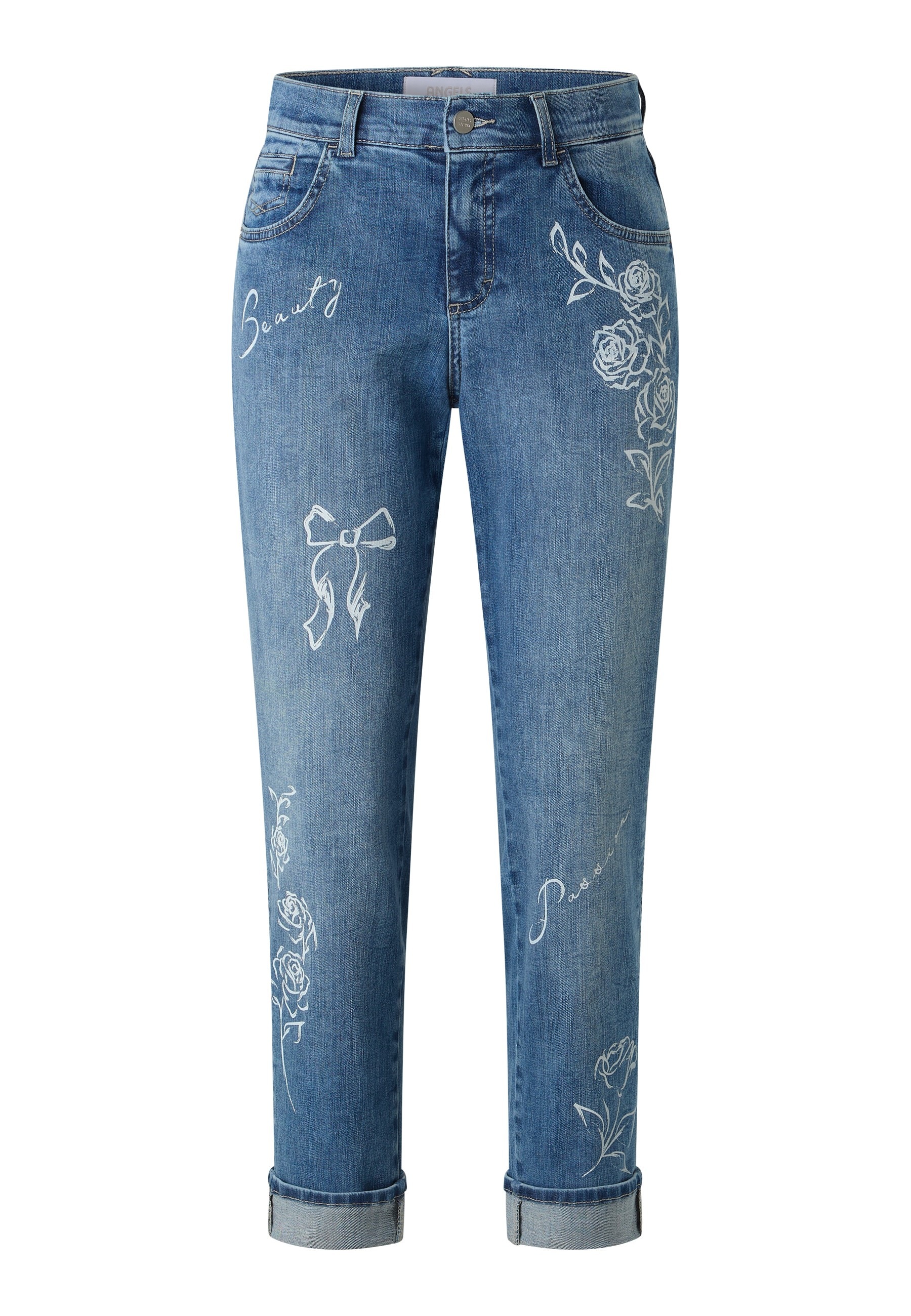 ANGELS High-waist-Jeans »Darleen Beauty« mit floralen Prints und Stretch