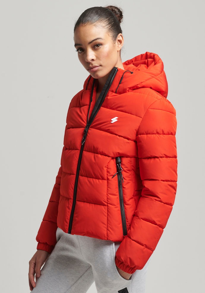 aus Material Superdry kaufen mit Kapuze, »HOODED für SPORTS PUFFER«, BAUR wasserabweisendem SPIRIT Steppjacke |