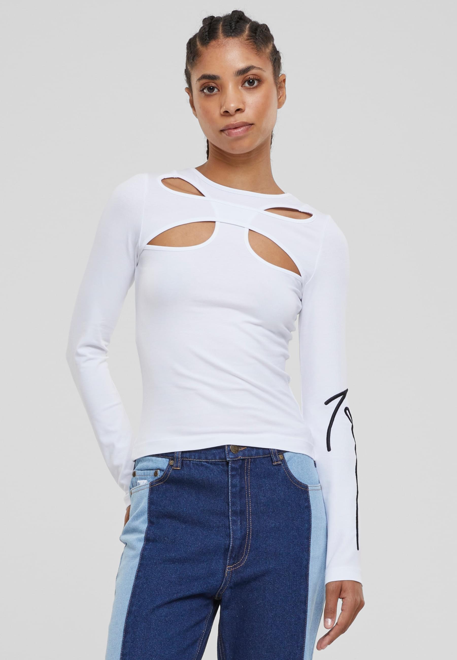 Karl Kani Longsleeve »Karl Kani Damen KW223-011-1 KK Signature Cut Out Tight LS«, (1 tlg.)
