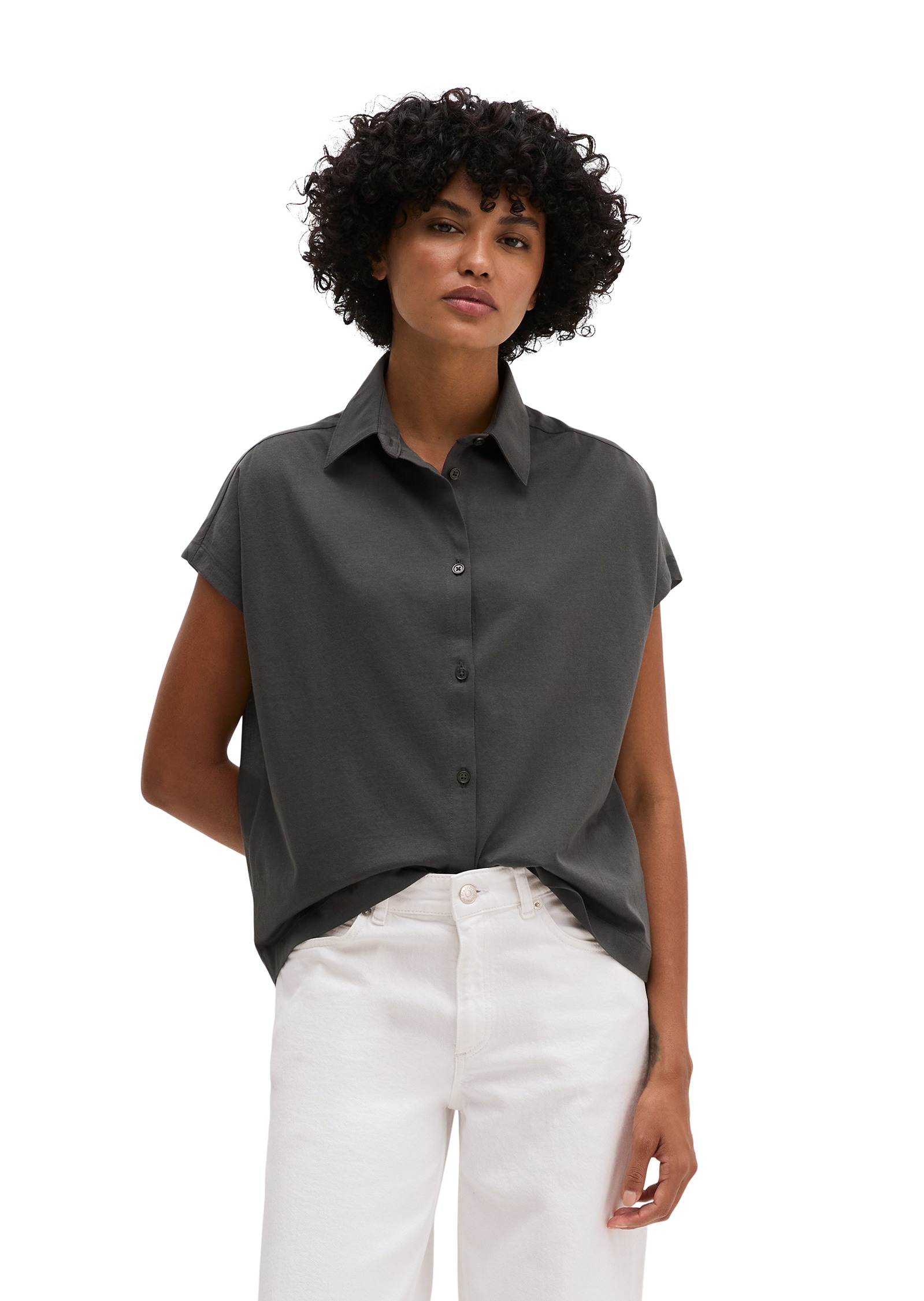 Marc OPolo Kurzarmshirt "aus Material-Mix"