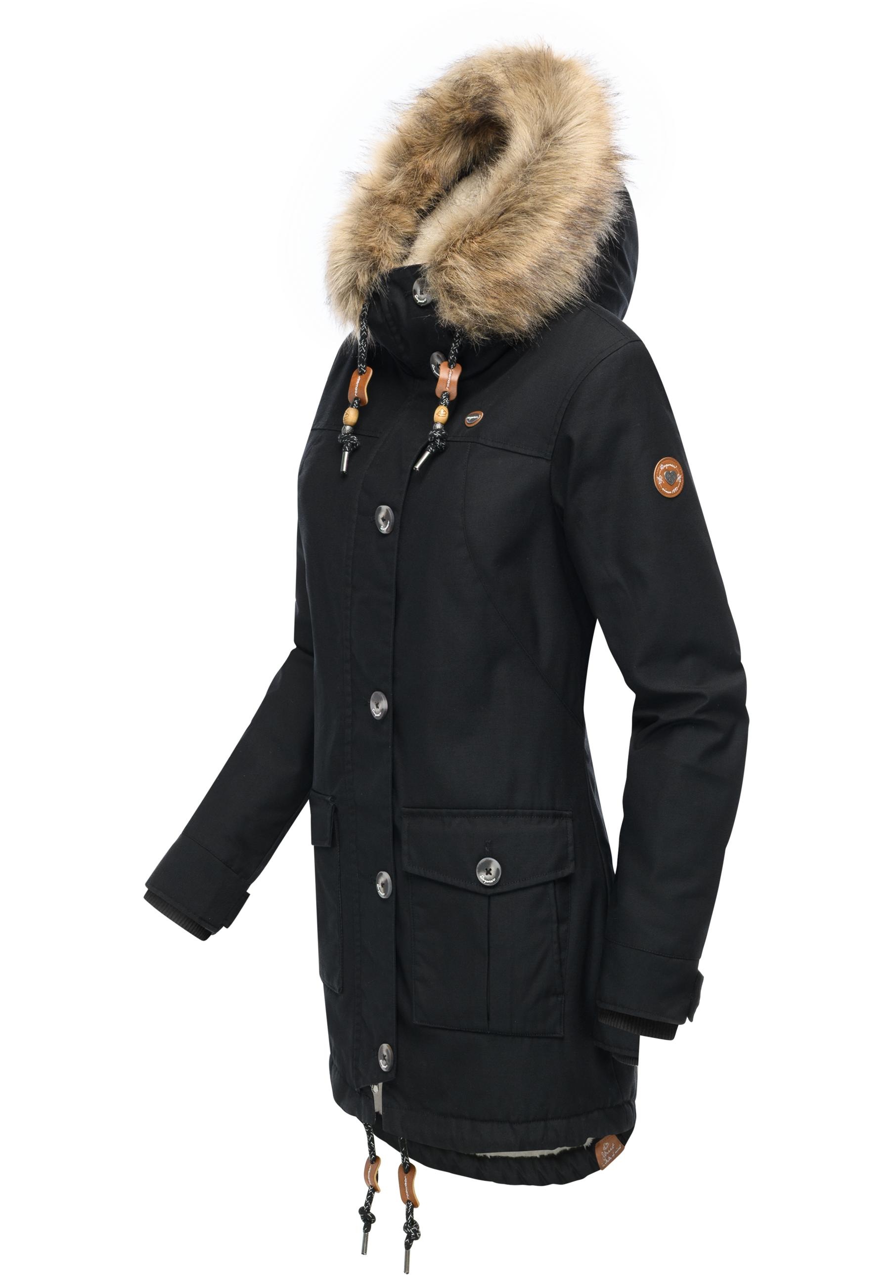 Ragwear Outdoorjacke »Jane YOUMODO«, mit Kapuze, Leicht gefütterte Winterjacke mit Kapuze