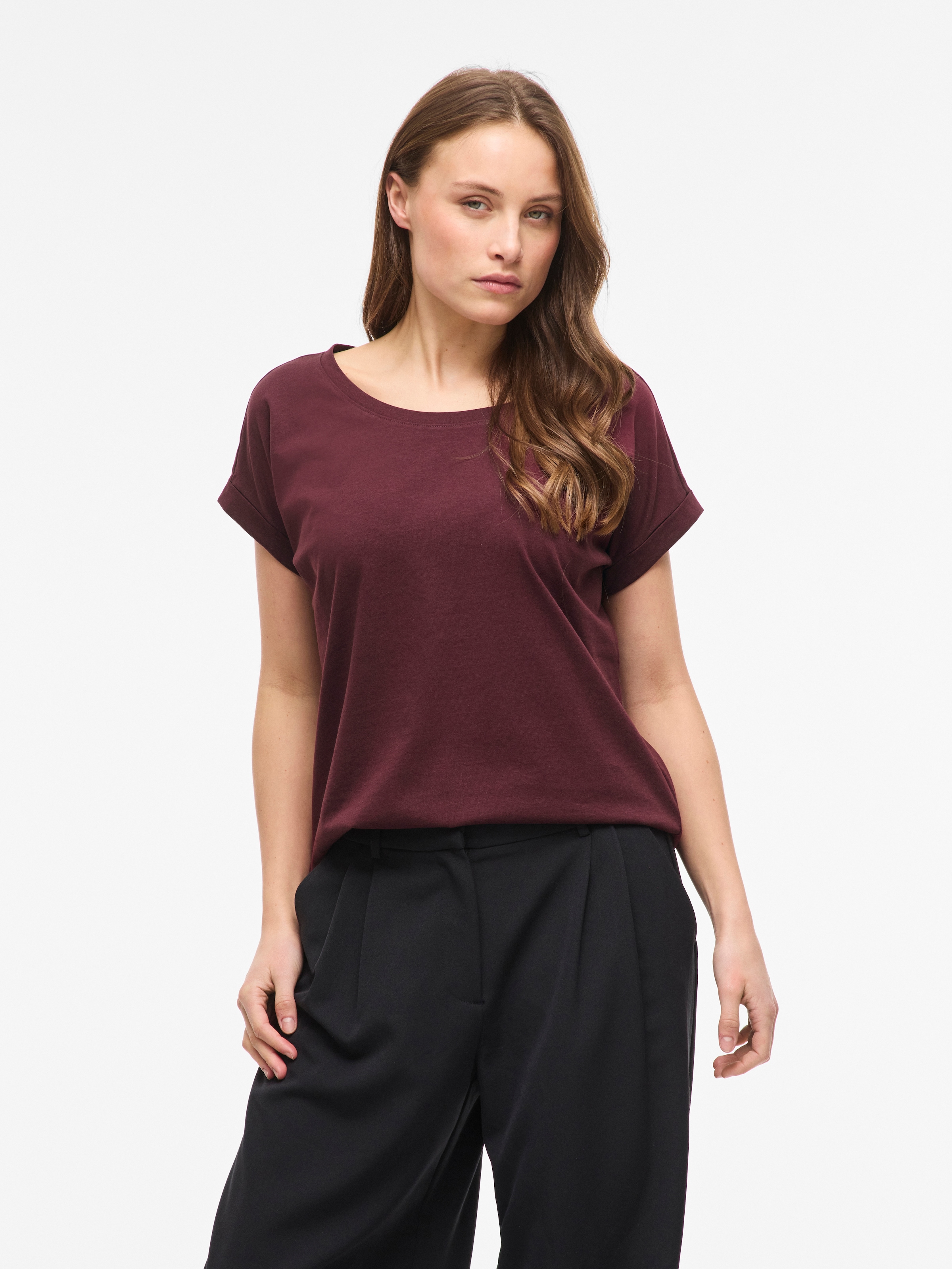 Vila Rundhalsshirt "Vidreamers New Pure T-Shirt/Su-Noos" Baumwollmischung, Regular Fit
