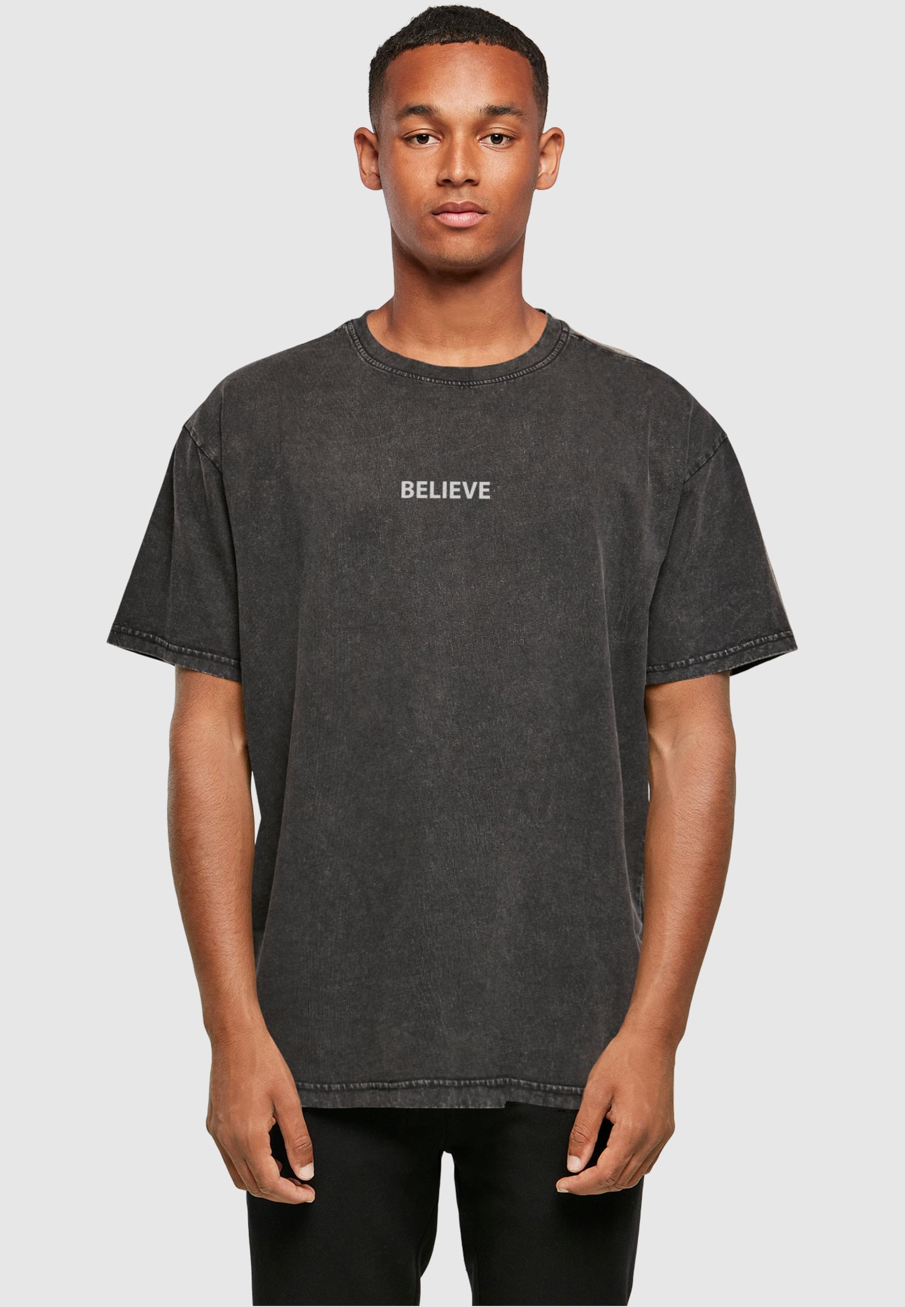 Thumbnail - Merchcode T-Shirt "Merchcode Herren Believe Front Acid Washed Heavy Oversized Tee" 1 Stk. tlg.