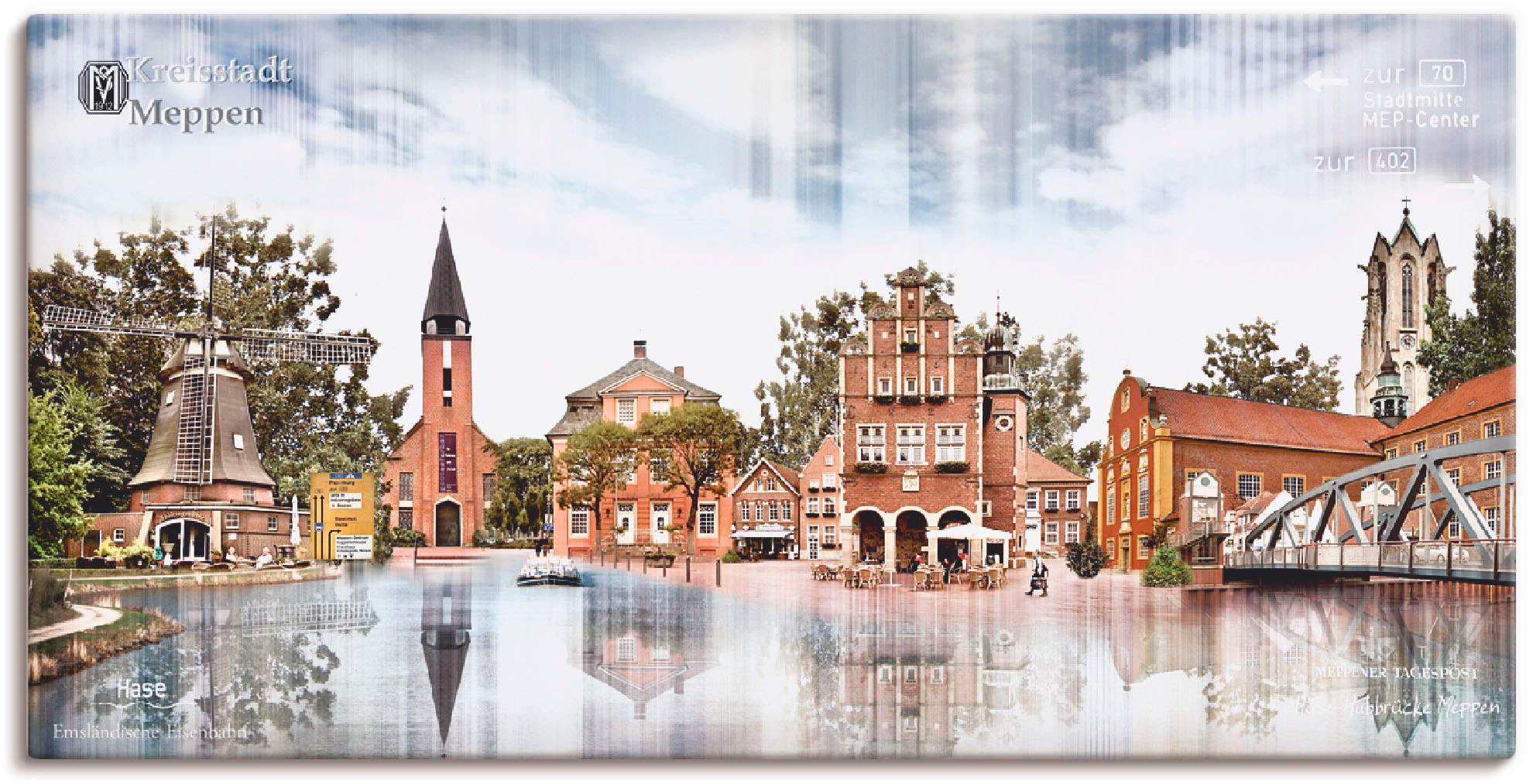 Artland Paveikslas »Meppen Skyline Abstrakte C...