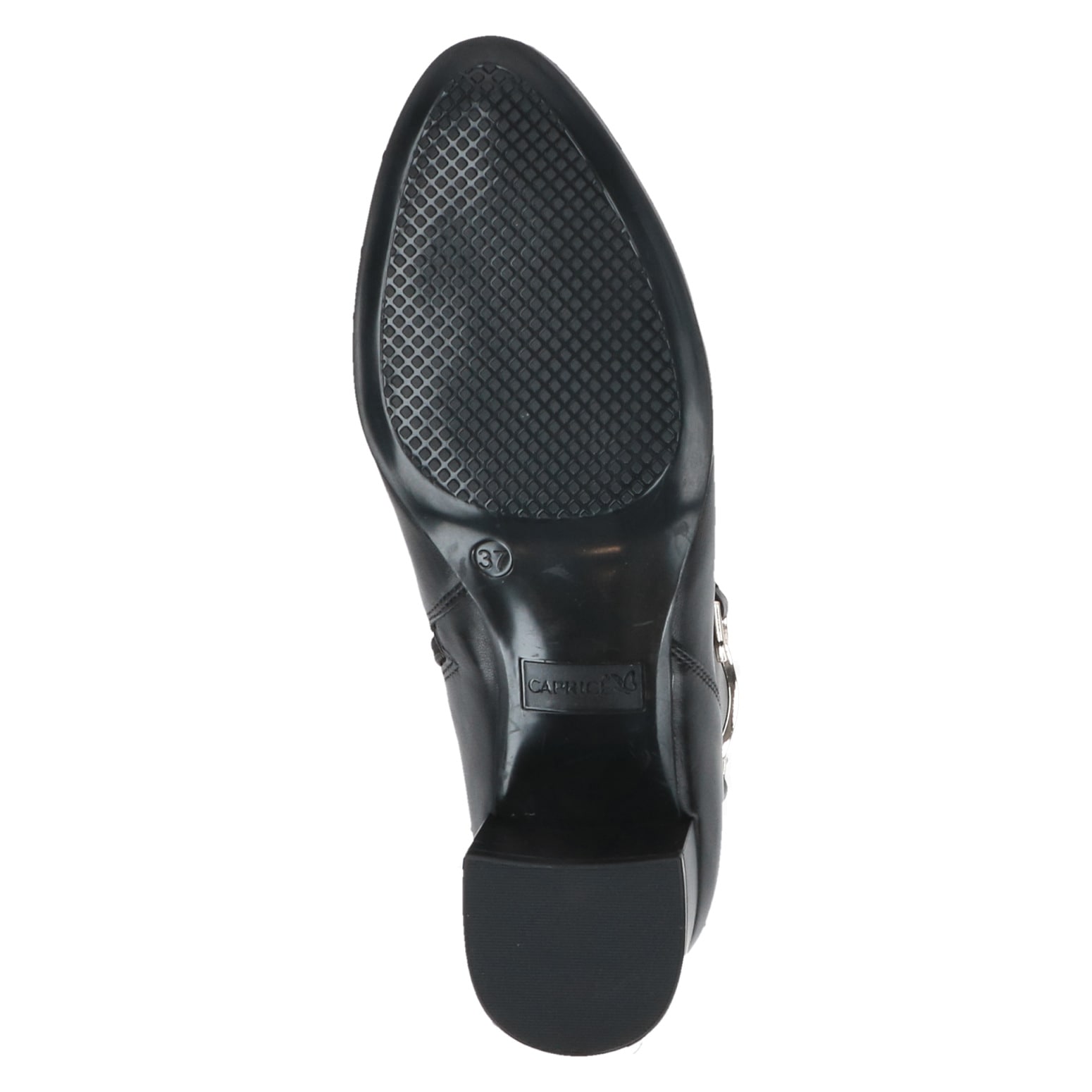 Caprice Stiefelette, Blockabsatz, Businessschuh mit goldfarbener Zierschnalle